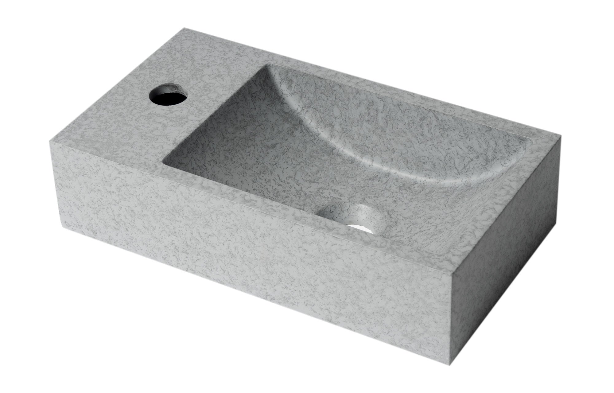 Alternate Image for ALFI brand 15.75" x 8.66" Rectangle Wall Mount Concrete Bathroom Sink, Gray Matte, 1 Faucet Hole, ABCO108