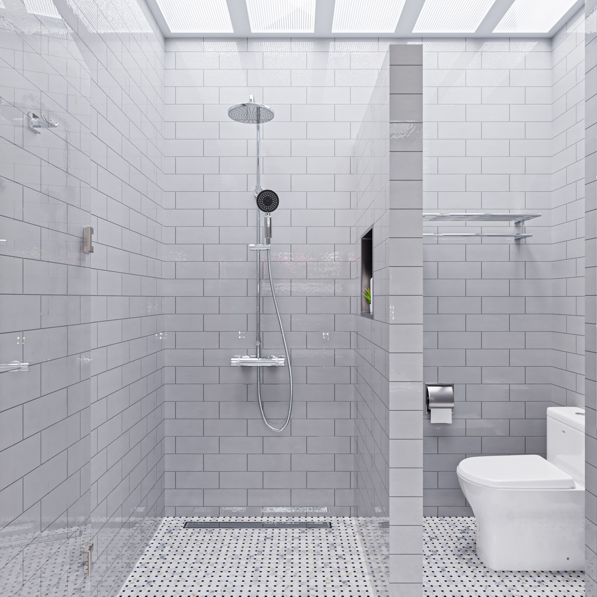 Alternative View of ALFI brand AB2867-PC Polished Chrome Round Style Thermostatic Exposed Shower Set, Brass