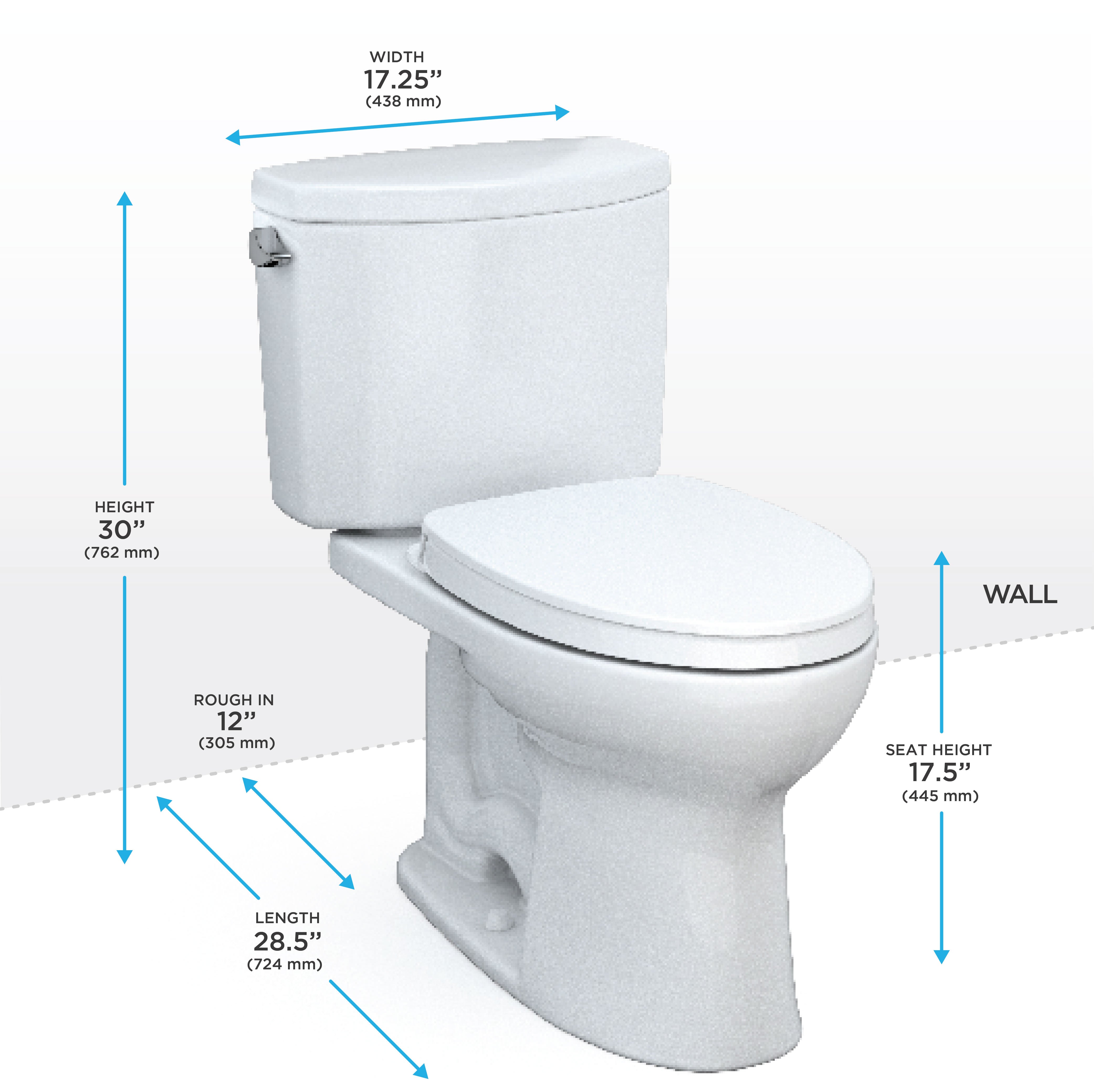 TOTO Drake II Two-Piece Elongated 1.28 GPF Universal Height Toilet with CEFIONTECT and SS124 SoftClose Seat, WASHLET+ Ready, Bone, Vitreous China|Plastic, MS454124CEFG#03