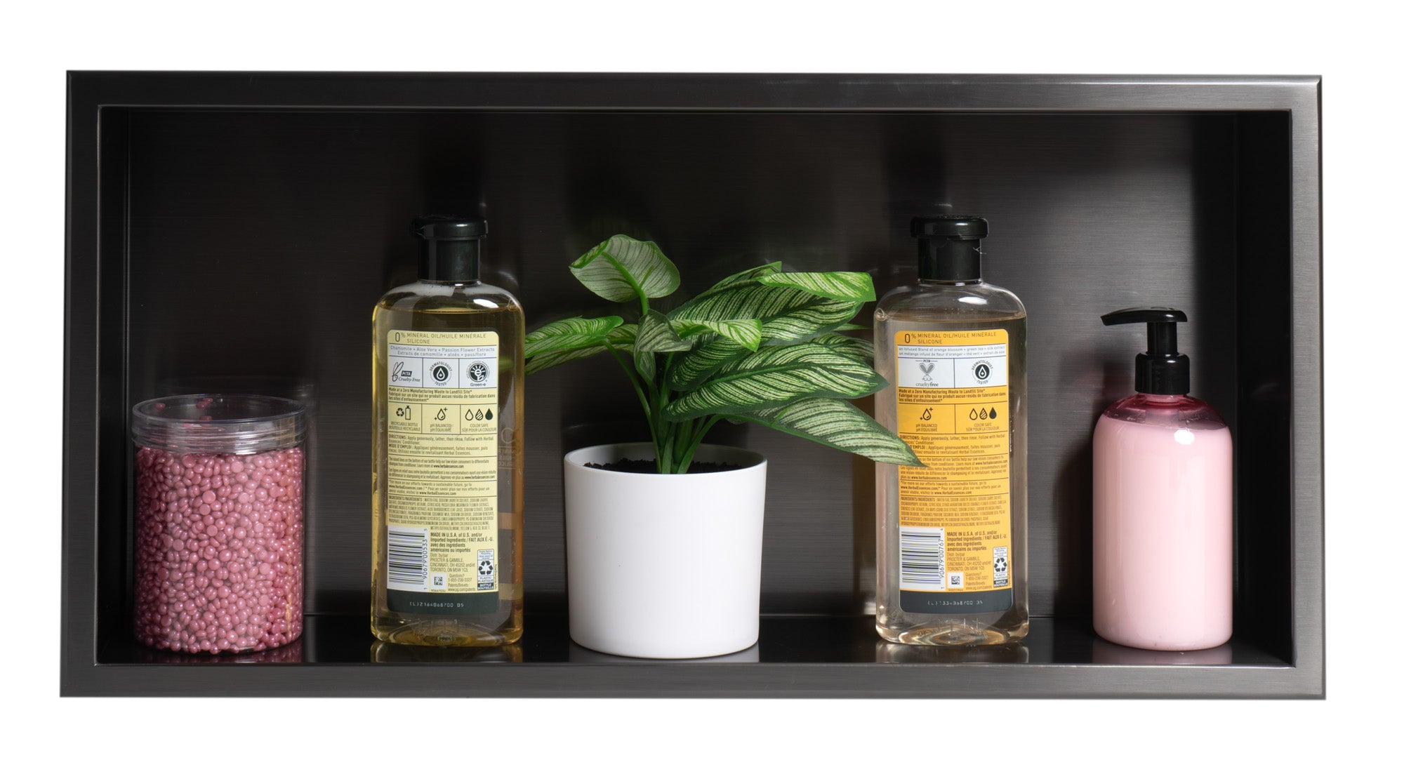 Alternate Image for ALFI brand ABNP2412-BB 24" x 12" Brushed Black PVD Stainless Steel Horizontal Single Shelf Shower Niche, 20 Gauge