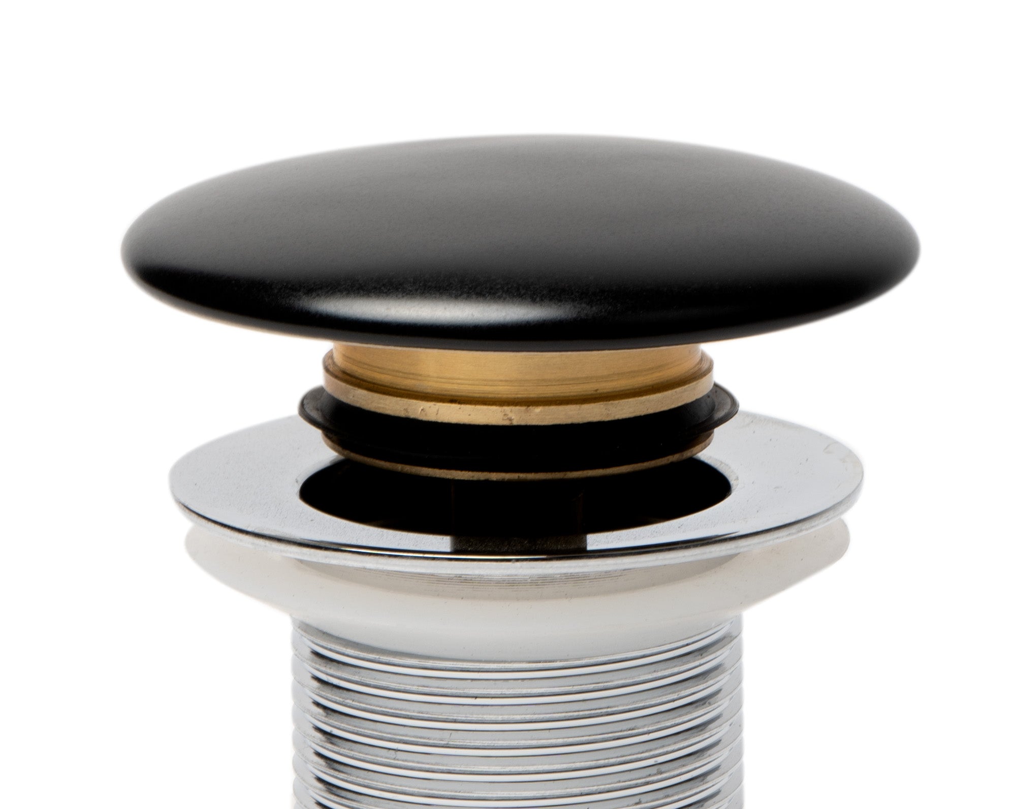 Alternate Image for ALFI brand Brass, AB8055-BM Black Matte Ceramic Mushroom Top Pop Up Drain for Sinks without Overflow