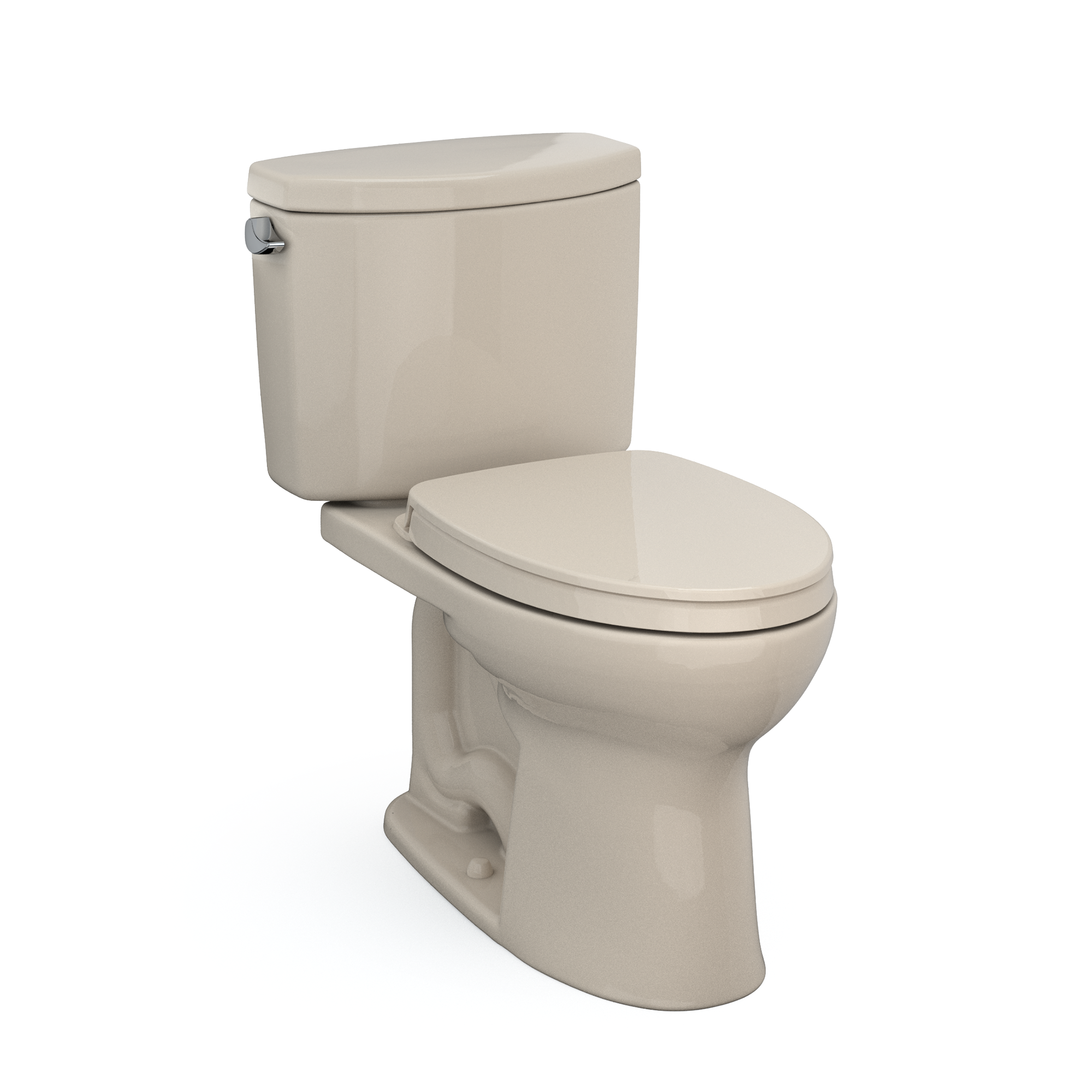 TOTO Drake II Two-Piece Elongated 1.28 GPF Universal Height Toilet with CEFIONTECT and SS124 SoftClose Seat, WASHLET+ Ready, Bone, Vitreous China|Plastic, MS454124CEFG#03