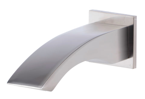 ALFI brand Brass, AB3301-BN Brushed Nickel Curved Wallmounted Tub Filler Bathroom Spout