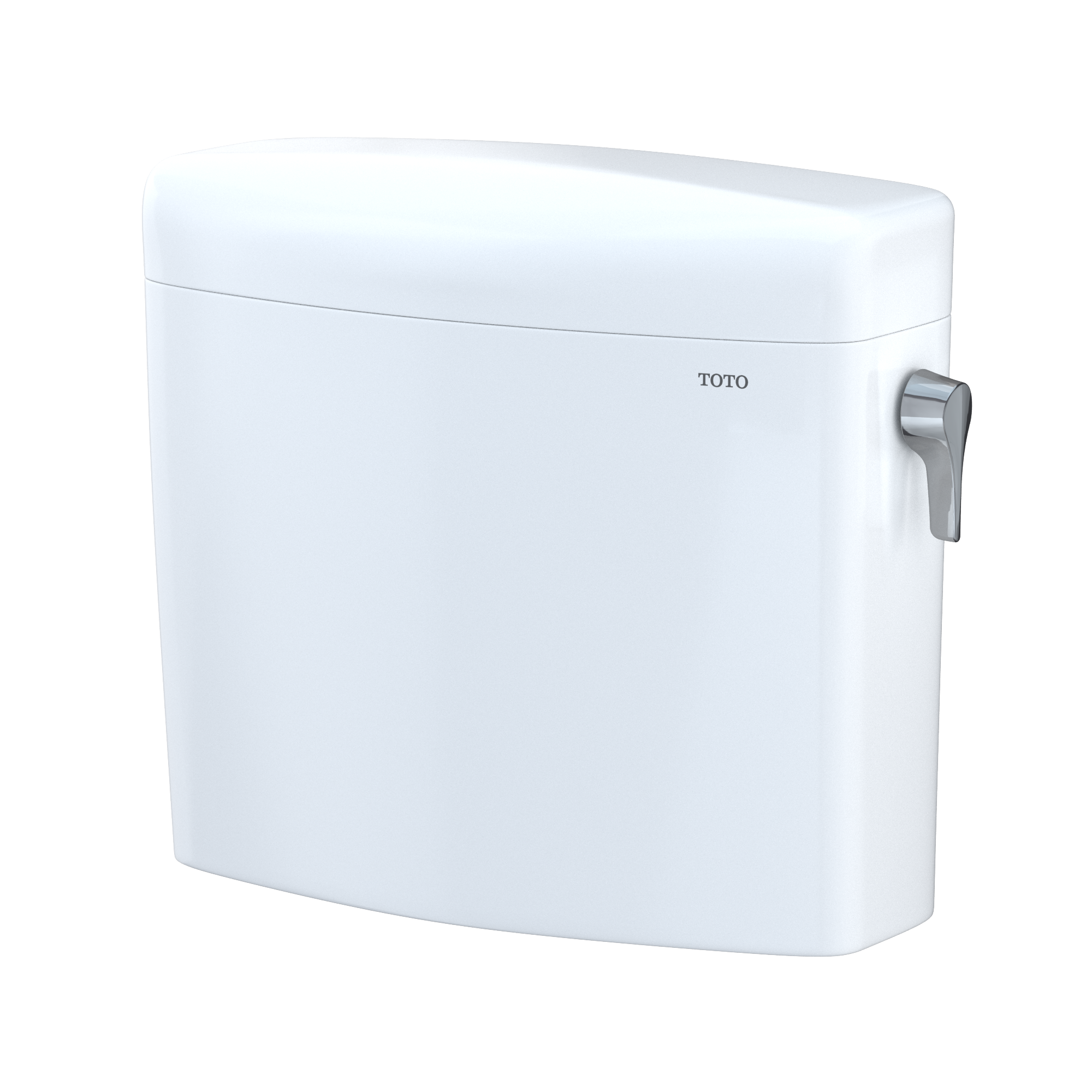 Alternate Image for TOTO Aquia IV Cube Dual Flush 1.28 and 0.9 GPF Toilet Tank Only with Right Hand Trip Lever, Cotton White, Vitreous China, ST436EMNR#01