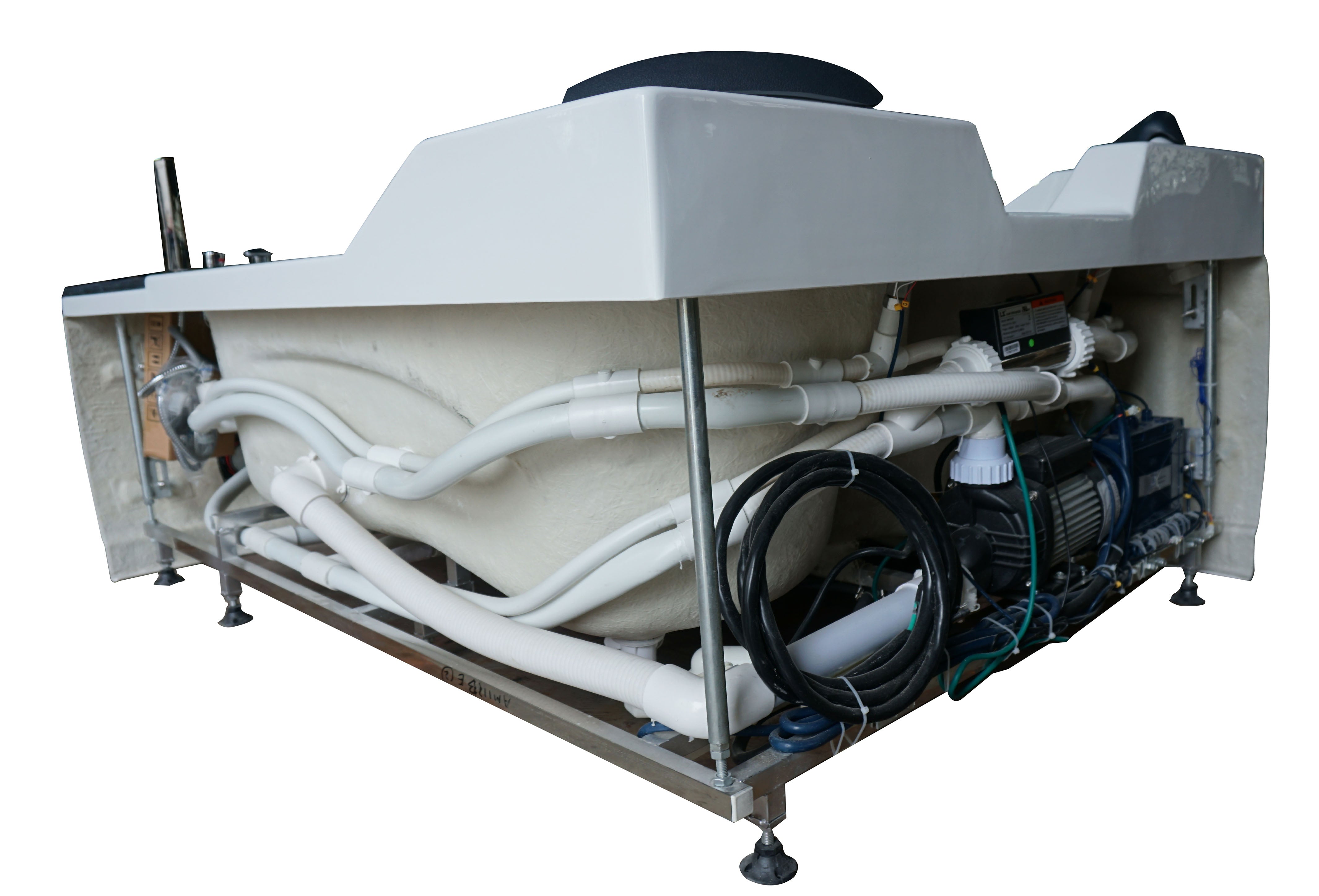 Alternate Image for Eago 67" Acrylic Corner Neo-angle Round Bathtub, White, AM113ETL-R