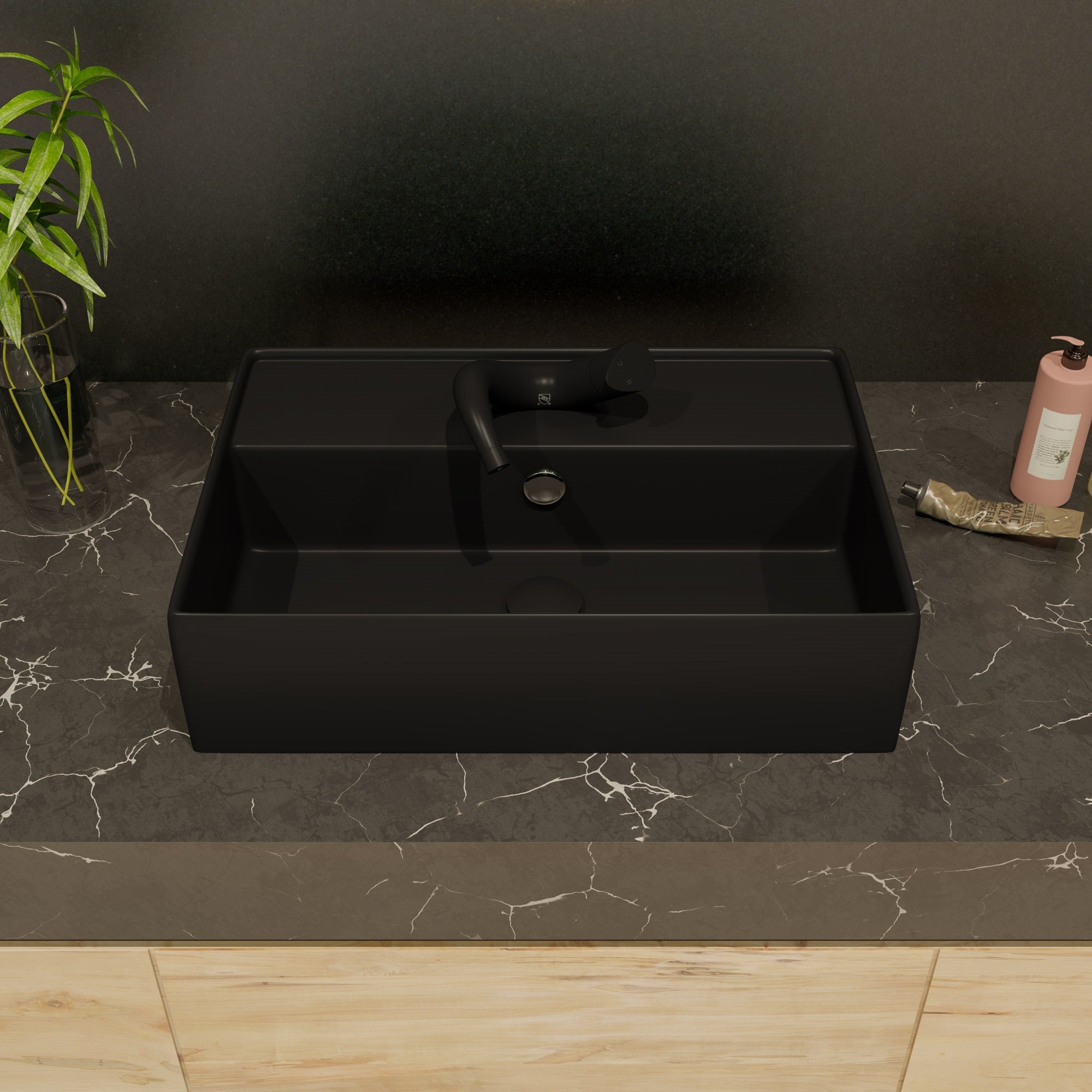 Alternate Image for ALFI brand 1.2 GPM Lever Curved Spout Bathroom Faucet, Modern, Black Matte, AB1572-BM