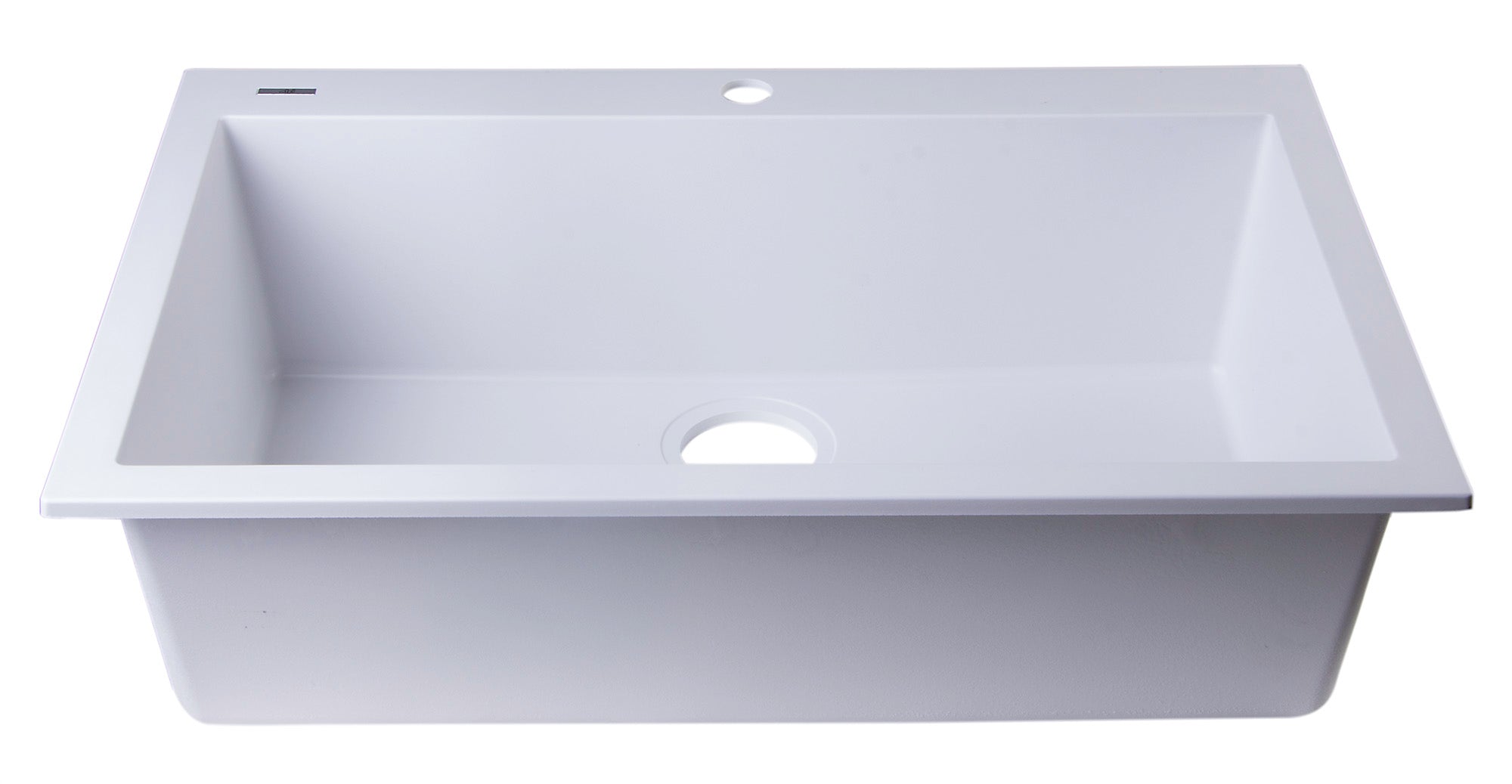Alternate Image for ALFI White 30" Drop-In Single Bowl Granite Composite Kitchen Sink, AB3020DI-W