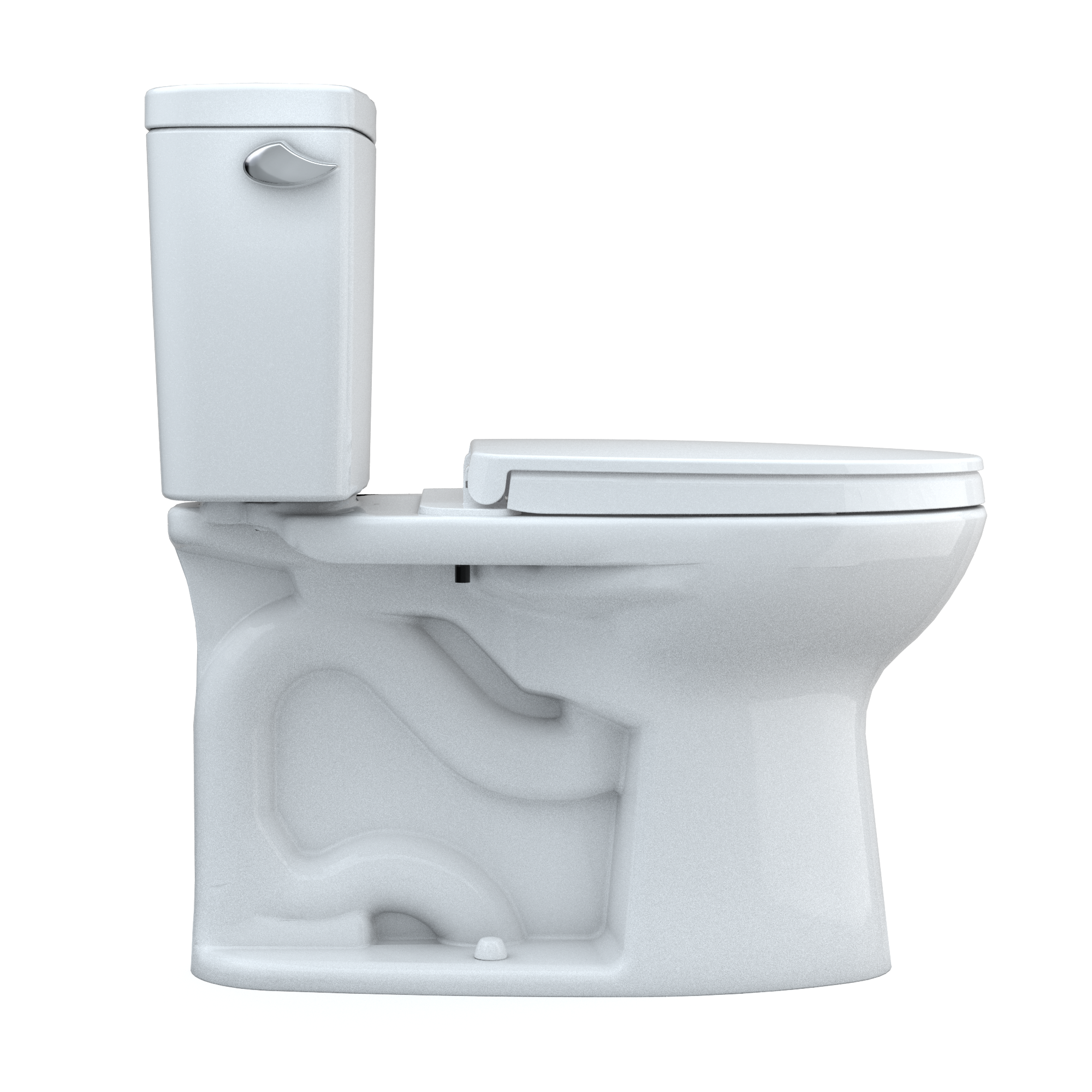 Alternate Image for TOTO Drake Two-Piece Elongated 1.28 GPF TORNADO FLUSH Toilet with CEFIONTECT and SoftClose Seat, WASHLET+ Ready, Cotton White, Vitreous China, MS776124CEG#01