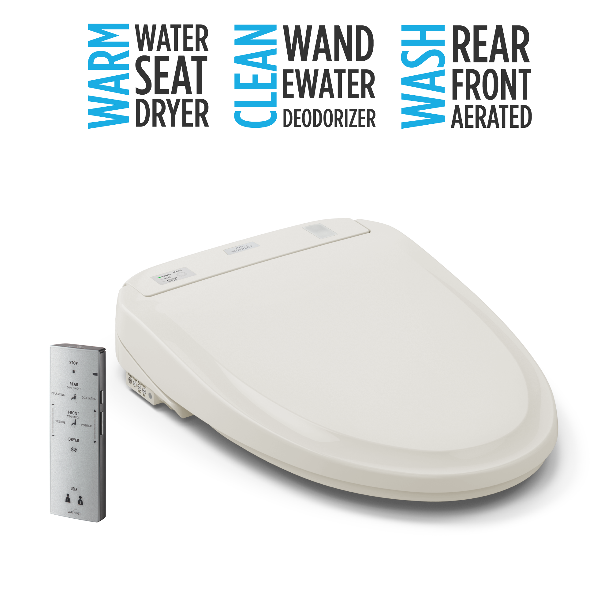 Alternate Image for TOTO WASHLET S300e Electronic Bidet Toilet Seat with EWATER+ Cleansing, Round, Sedona Beige, Plastic, SW573#12