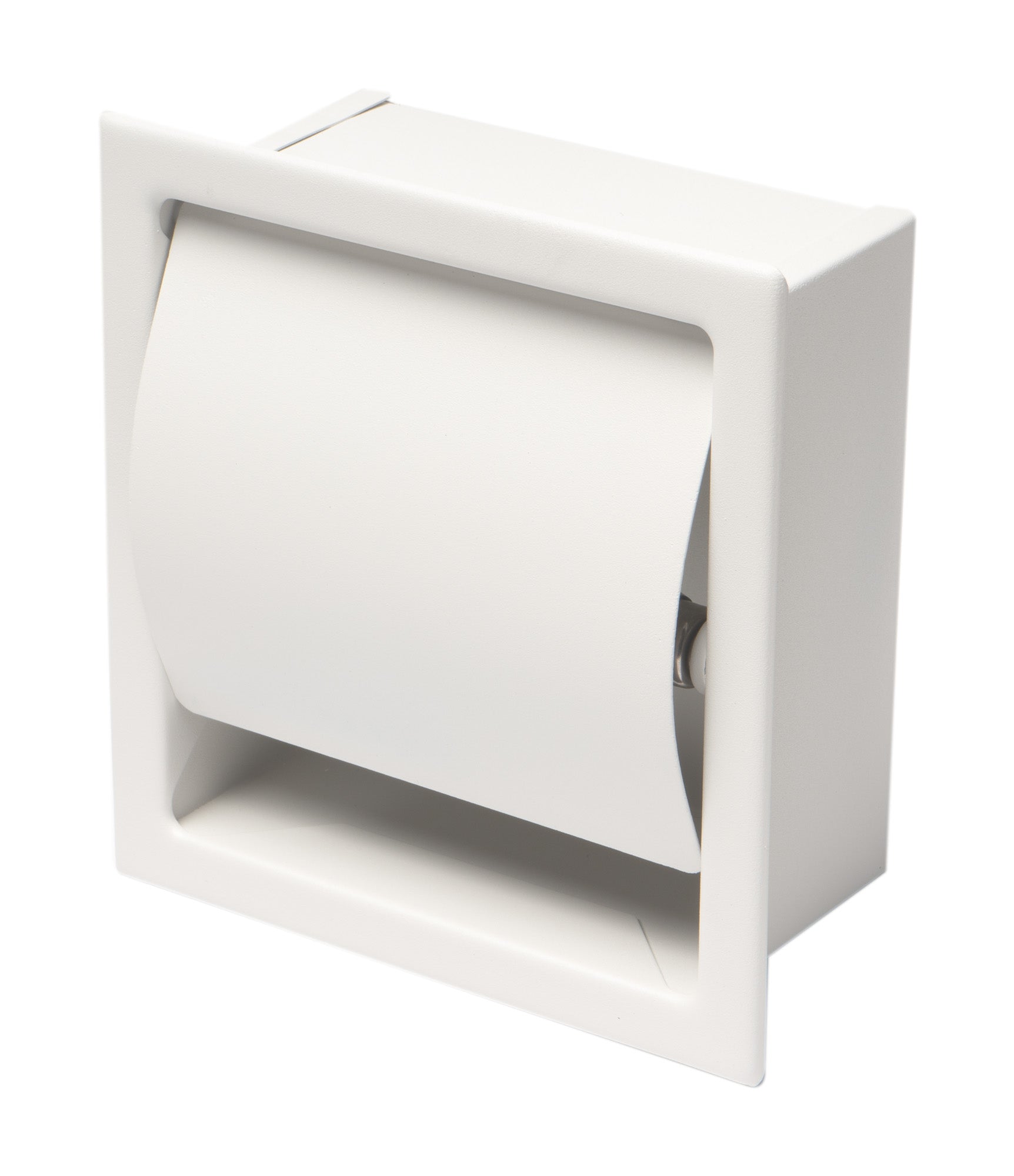 Alternate Image for ALFI brand ABTPC77-W White Matte Stainless Steel Recessed Toilet Paper Holder with Cover