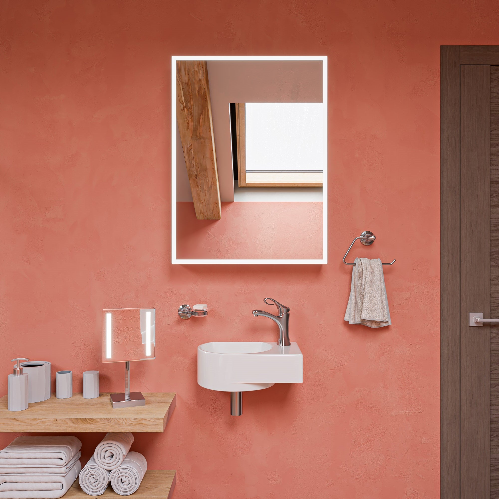 Alternative View of ALFI brand 16" x 10.63" Oval Wall Mount Porcelain Bathroom Sink, White, 1 Faucet Hole, ABC119