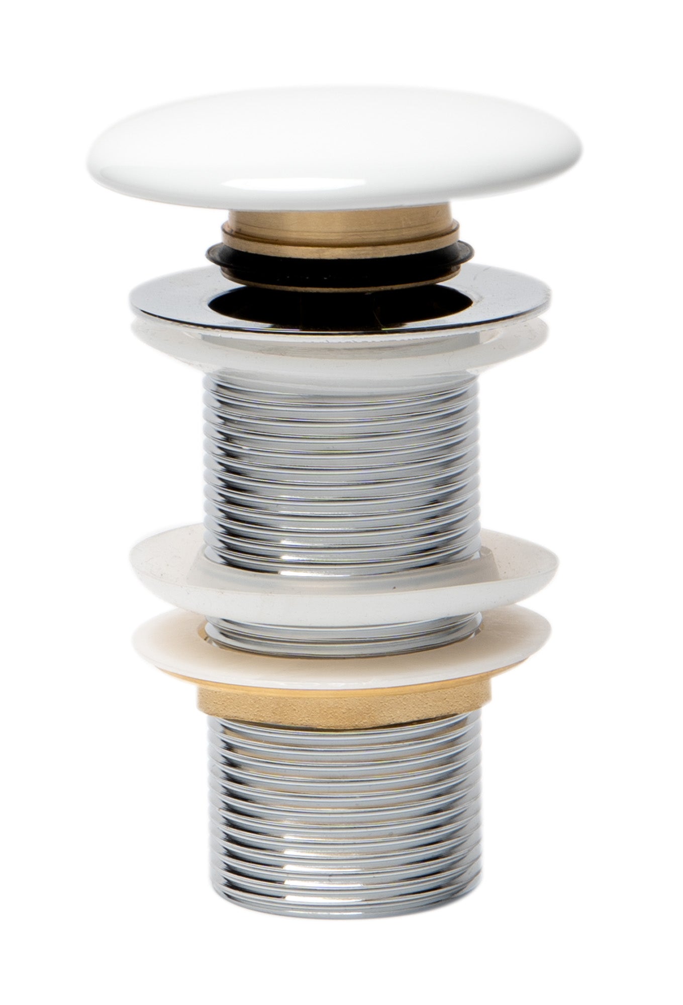 Alternate Image for ALFI brand Brass, AB8055-W White Ceramic Mushroom Top Pop Up Drain for Sinks without Overflow