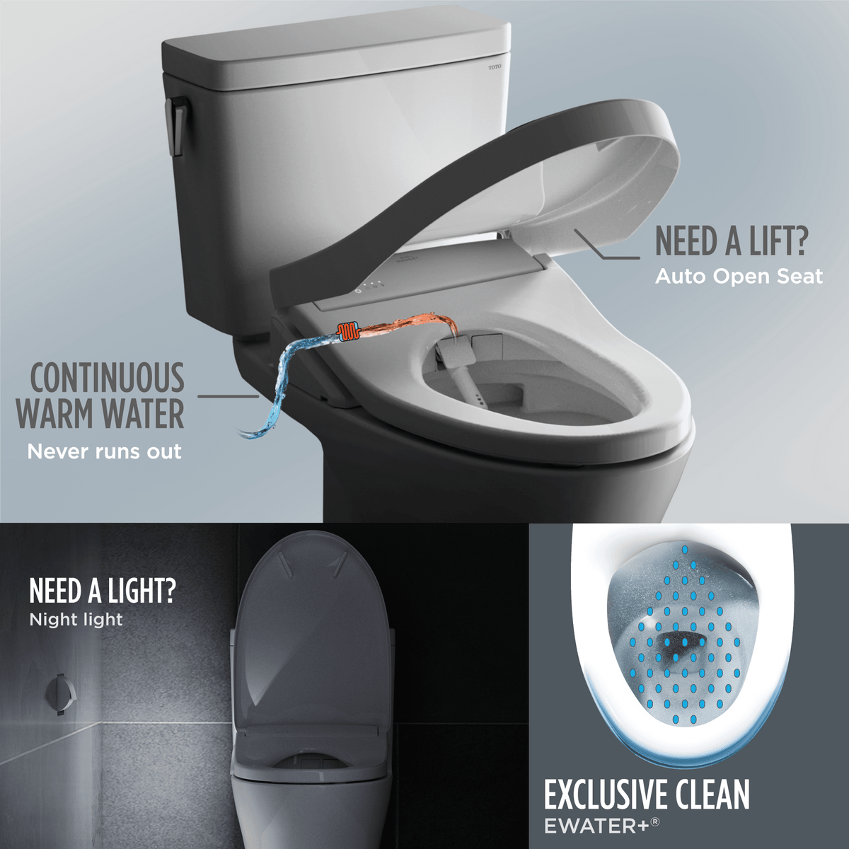 Alternate Image for TOTO WASHLET+ Nexus One-Piece Elongated 1.28 GPF Toilet with S7A Contemporary Bidet Seat, Cotton White, Vitreous China|Plastic, MW6424736CEFG#01