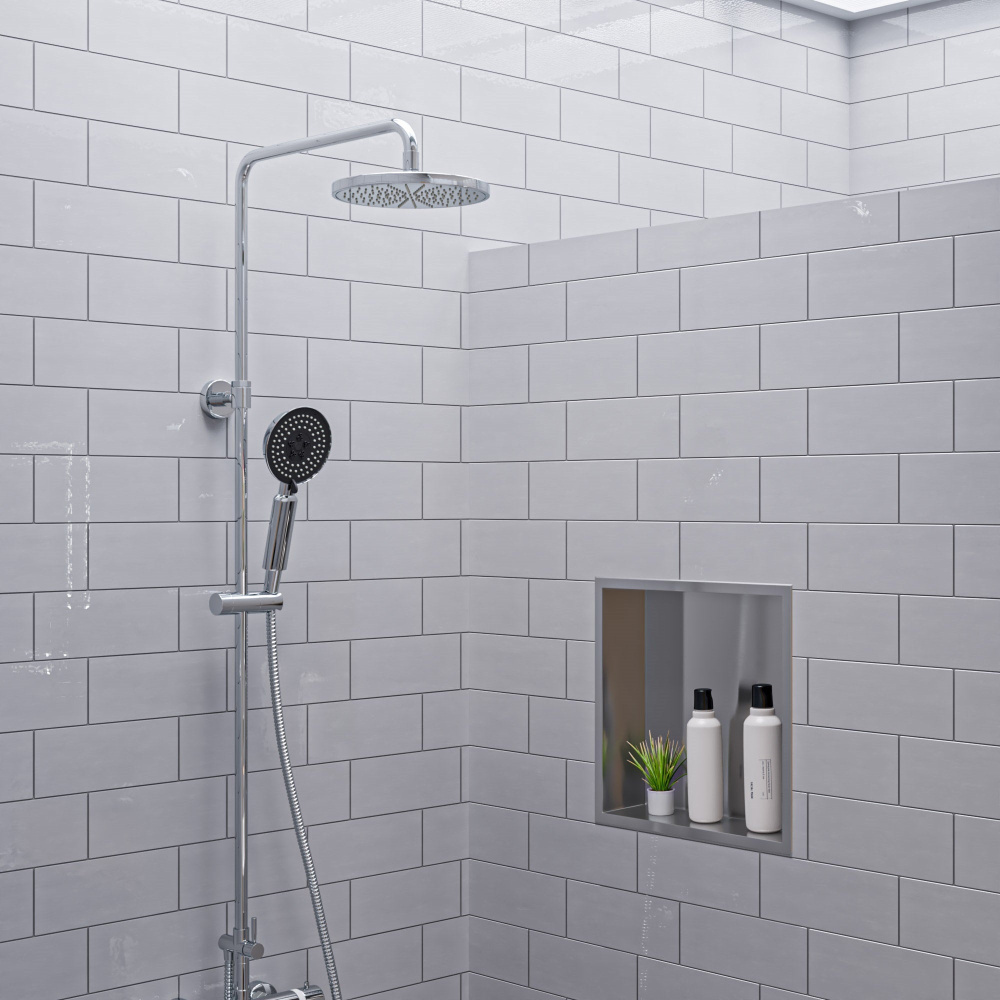 Alternative View of ALFI brand AB2867-PC Polished Chrome Round Style Thermostatic Exposed Shower Set, Brass
