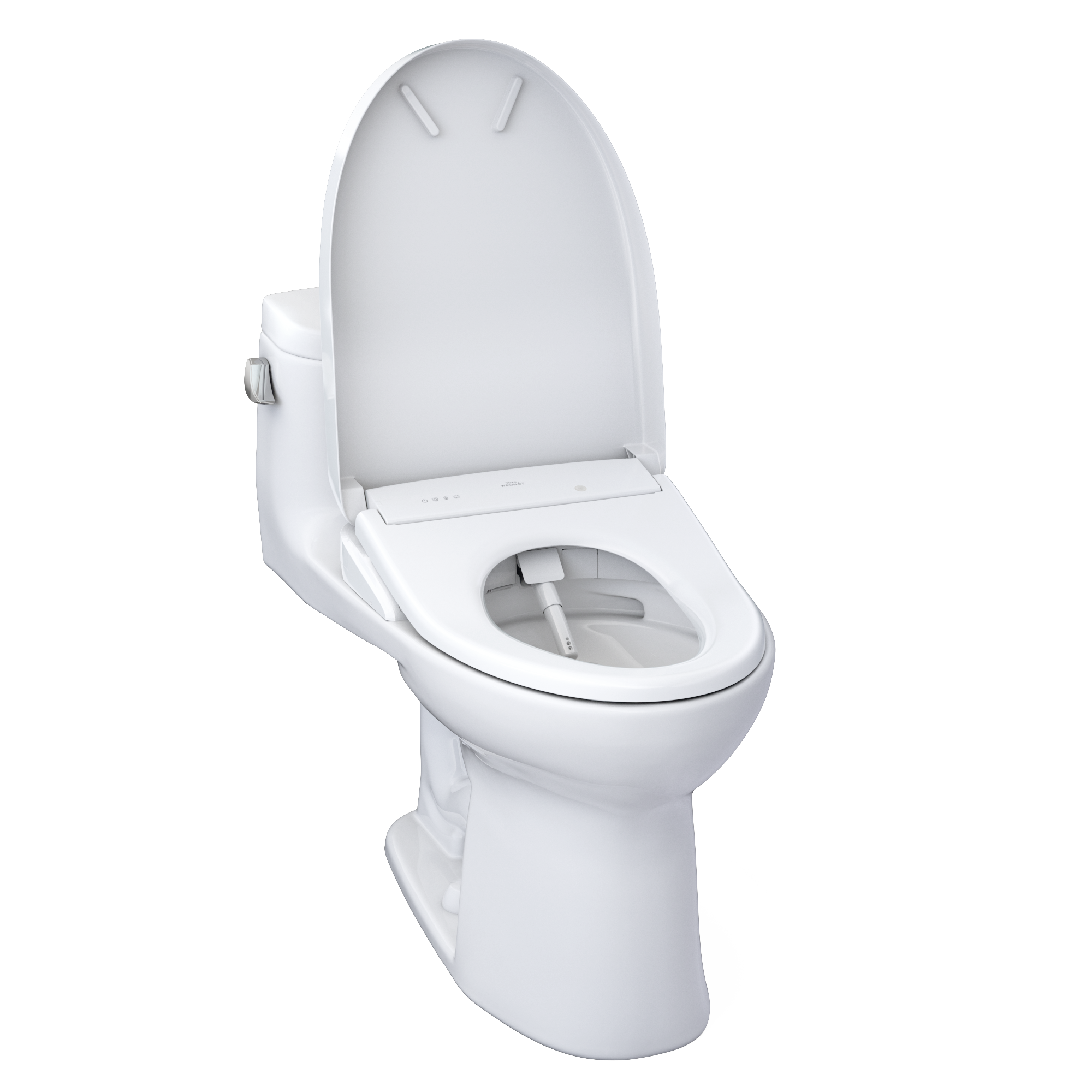 Alternate Image for TOTO WASHLET+ Supreme II One-Piece Elongated 1.28 GPF Toilet and WASHLET+ S7 Contemporary Bidet Seat, Cotton White, Vitreous China|Plastic, MW6344726CEFG#01