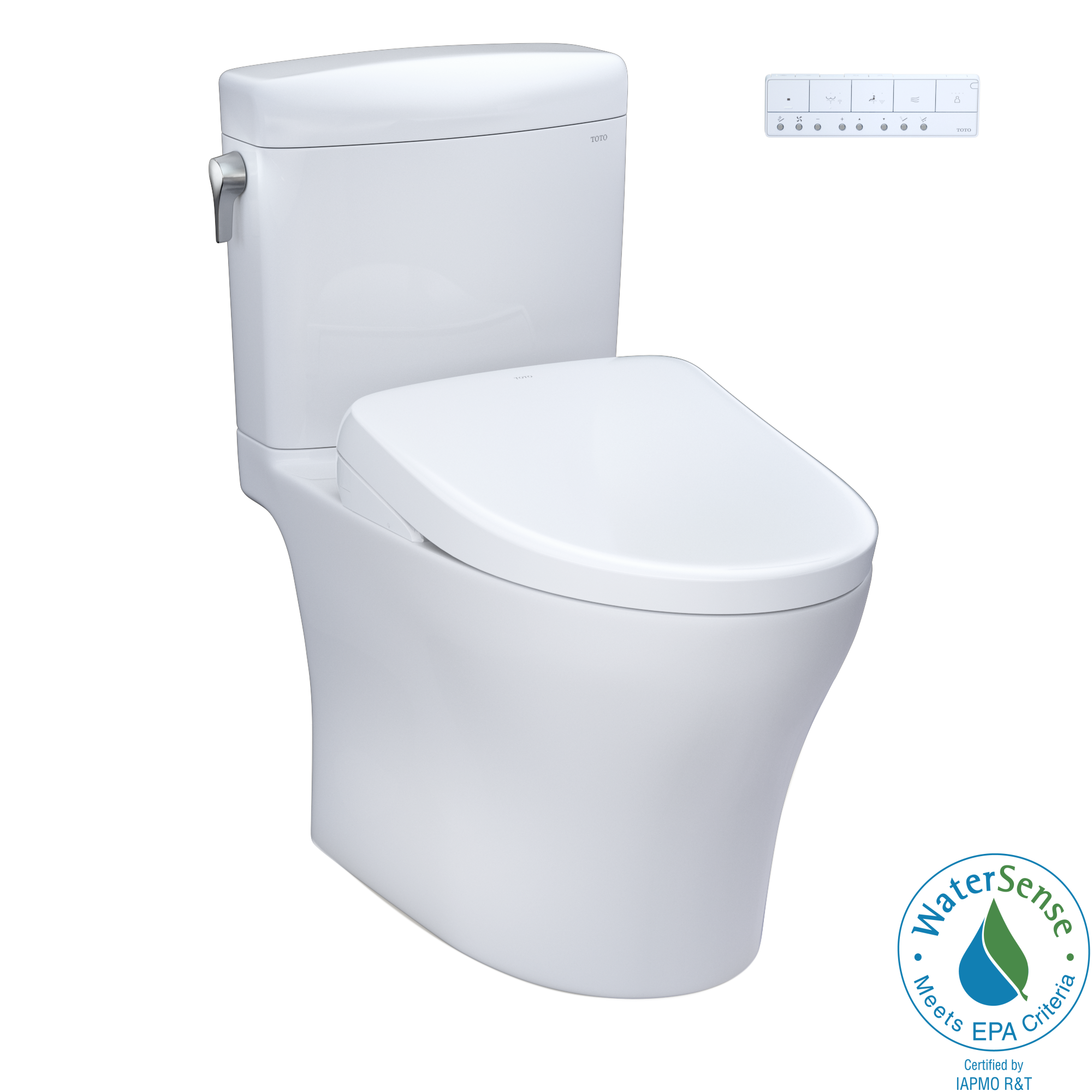 TOTO WASHLET+ Aquia IV Cube Two-Piece Elongated Dual Flush 1.28 and 0.9 GPF Toilet with Auto Flush S7 Contemporary Bidet Seat, Cotton White, Vitreous China|Plastic, MW4364726CEMFGNA#01