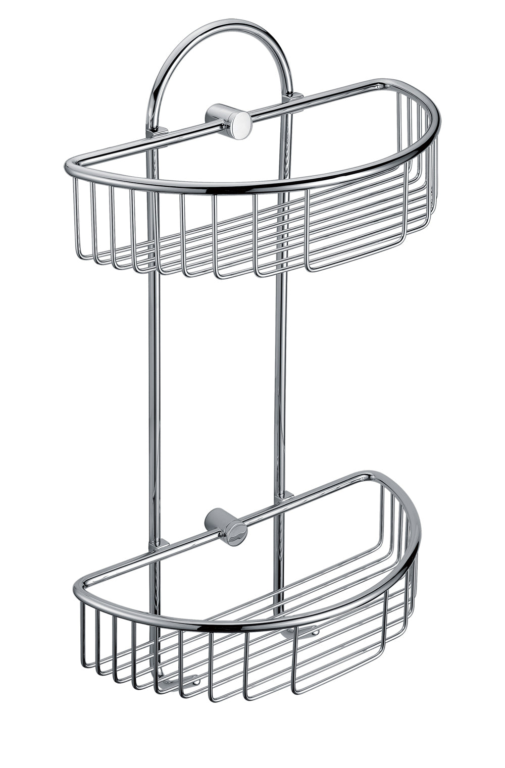 ALFI brand AB9534 Polished Chrome Wall Mounted Double Basket Shower Shelf Bathroom Accessory, Brass, Grey