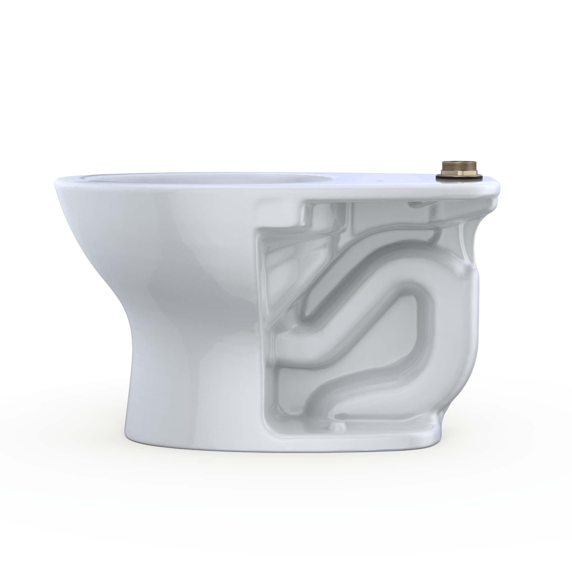 Alternate Image for TOTO TORNADO FLUSH Commercial Flushometer Floor-Mounted Universal Height Toilet with CEFIONTECT, ADA Compliant, Elongated, Cotton White, Vitreous China, CT725CUFG#01