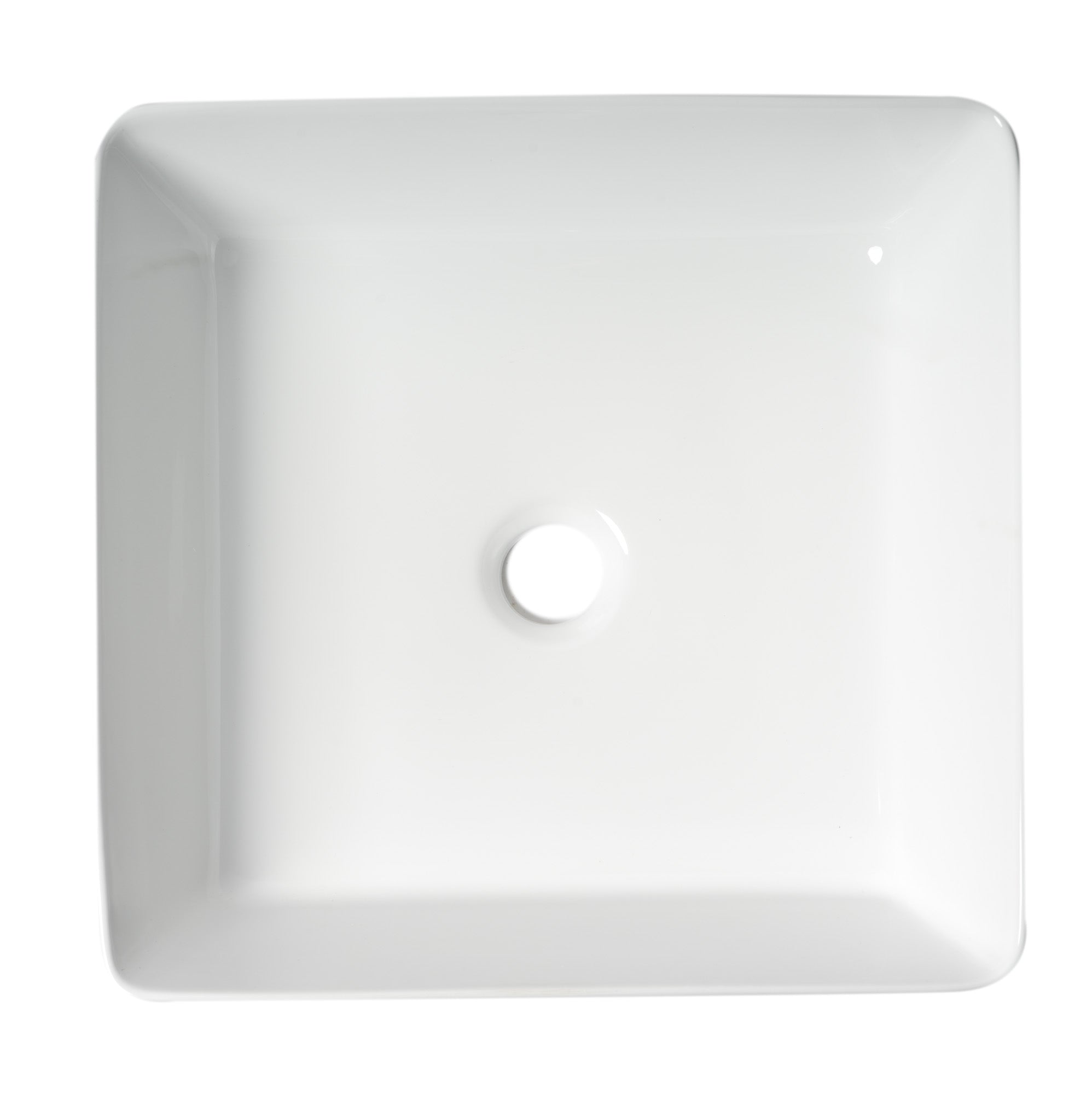 Alternate Image for ALFI brand 15.13" x 15.13" Square Above Mount Porcelain Bathroom Sink, White, No Faucet Hole, ABC903-W