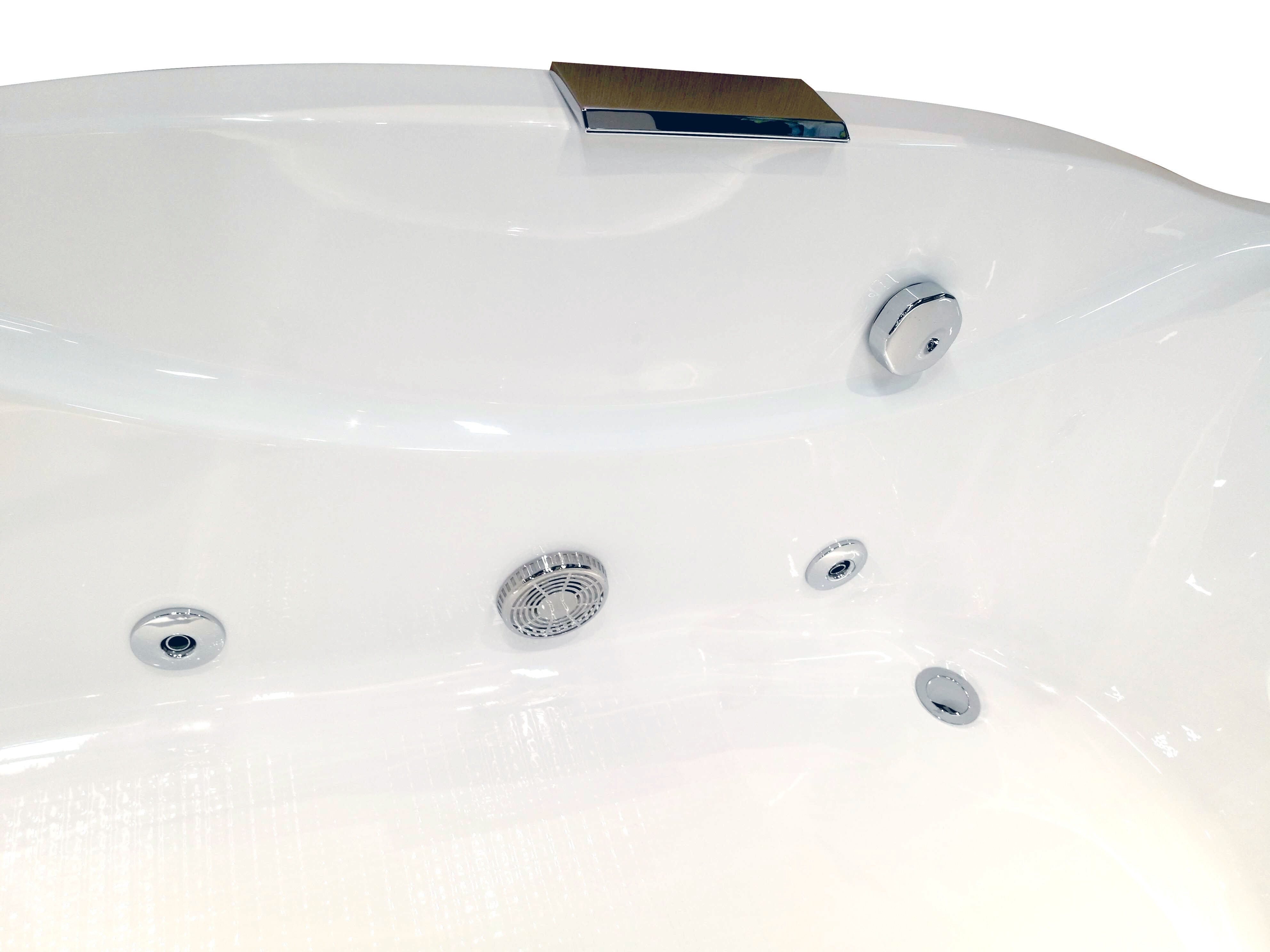 Alternate Image for Eago 71" Acrylic Corner Rectangle Bathtub with Fixtures, White, AM189ETL-L