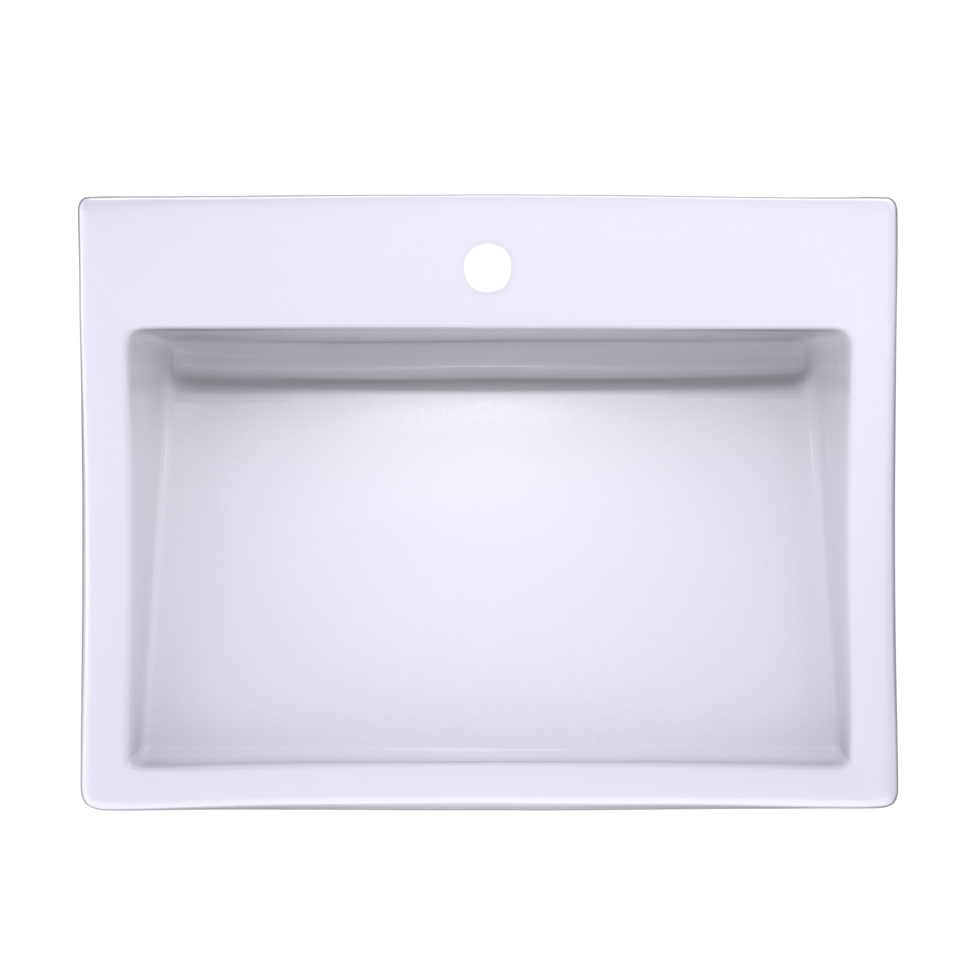 TOTO Kiwami Renesse Design I Rectangular Fireclay Vessel Bathroom Sink with CEFIONTECT for Single Hole Faucets, Cotton White, Fired Clay, LT171G#01