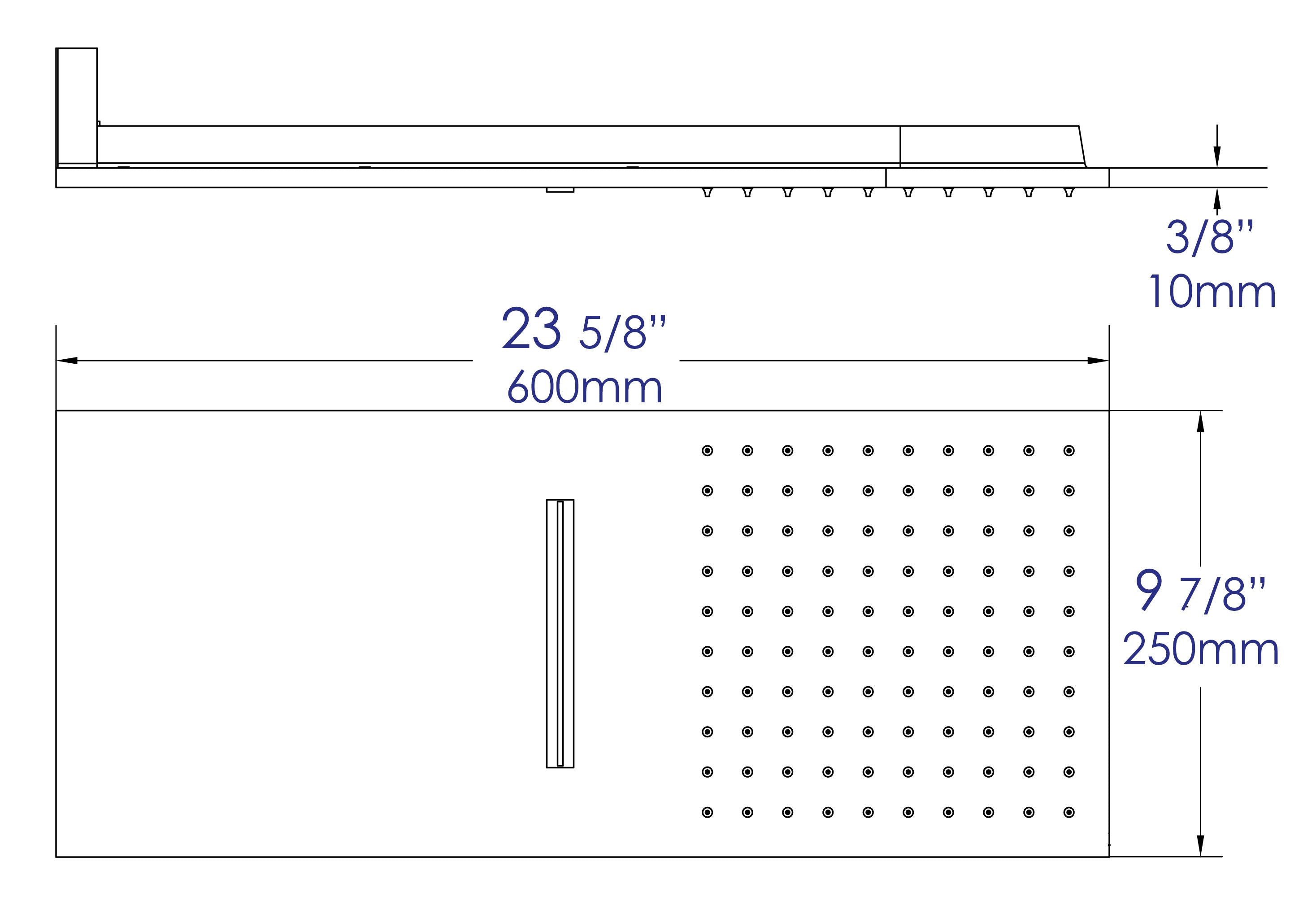 ALFI brand RAIN10SW-BN Brushed Nickel 10" Wall-Mounted Square Waterfall Rain Shower Head, Brass