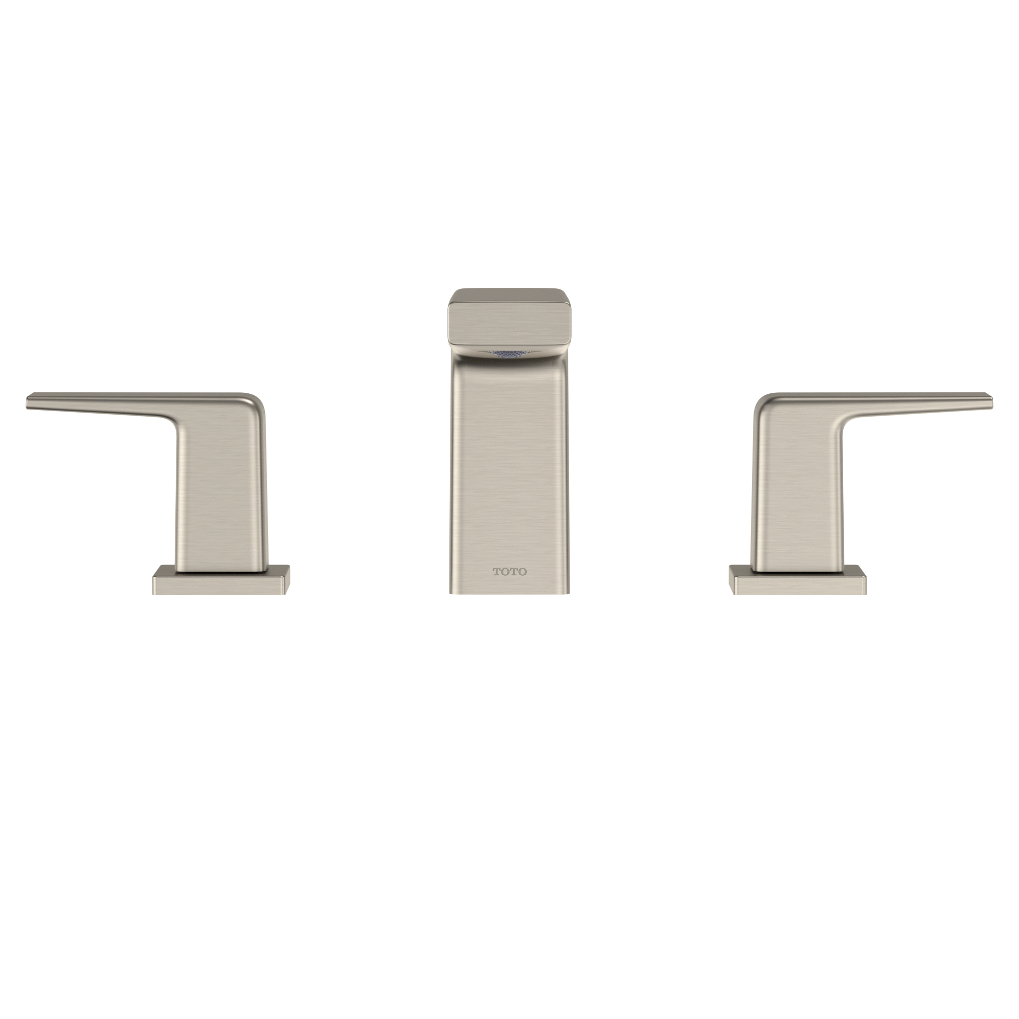 TOTO GB Two-Handle Deck-Mount Roman Tub Filler Trim, Brushed Nickel, Brass, TBG10201U#BN