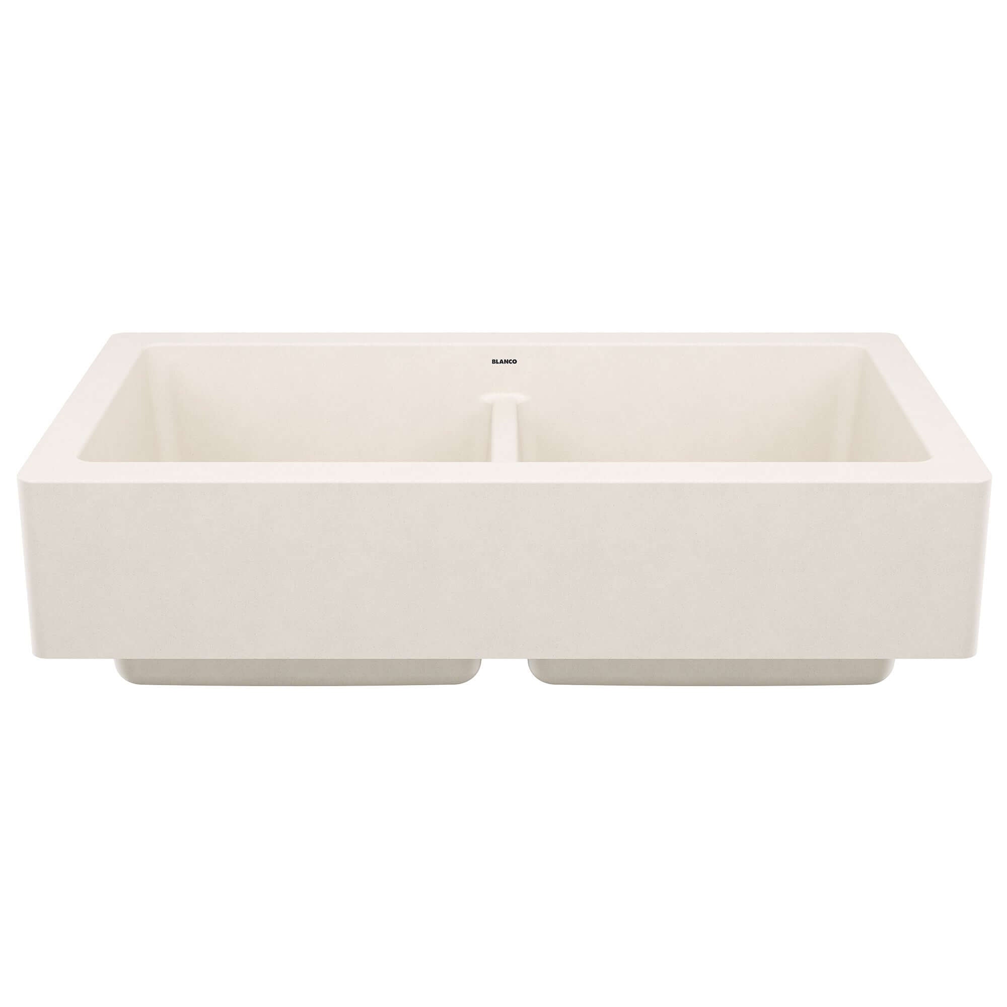 Blanco Vintera 33" Silgranit Farmhouse Sink, 50/50 Double Bowl, Soft White, No Faucet Hole, 527409