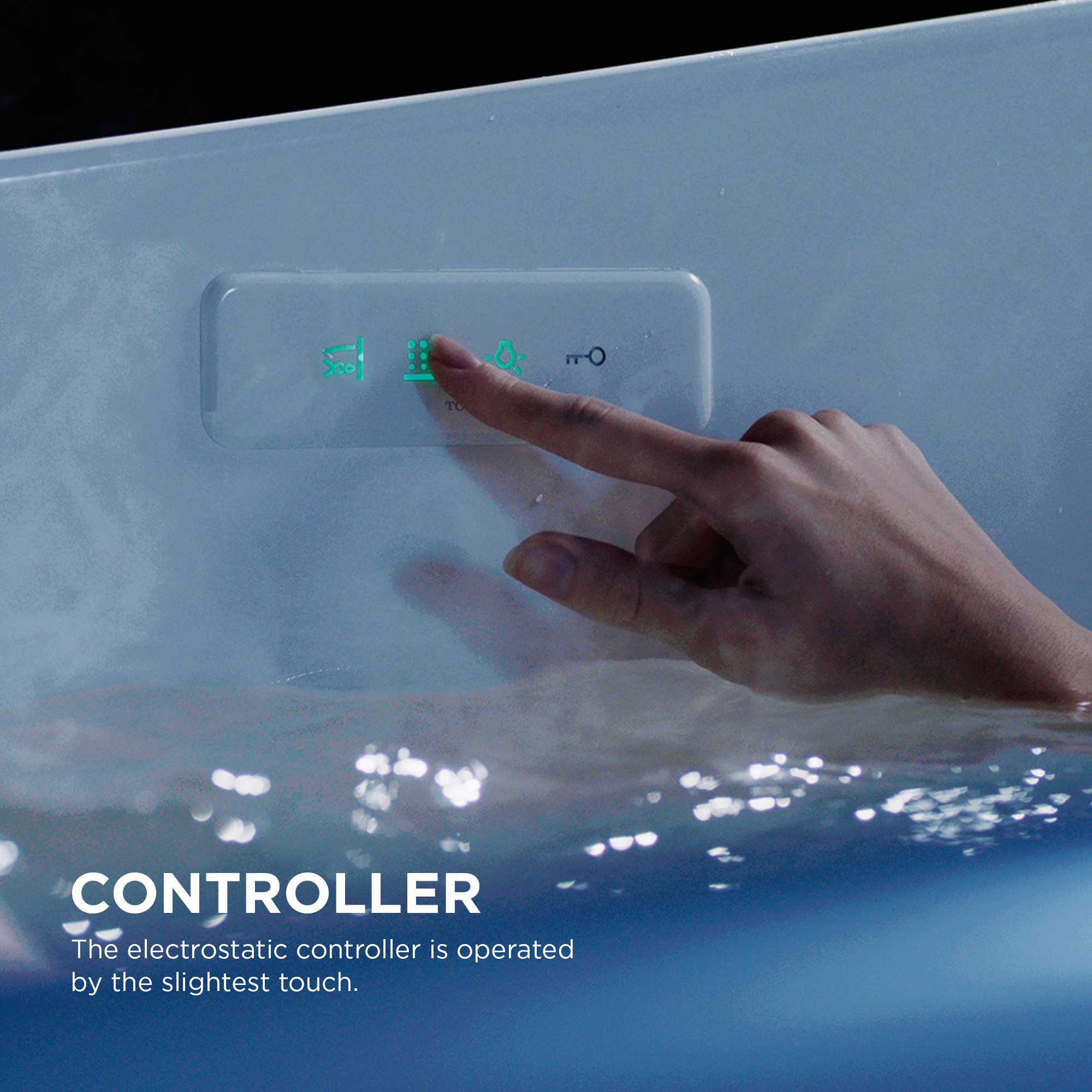 Alternate Image for Toto 87" Galaline Reinforced Marble Flotation Bathtub with Zero Dimension and Hydrohands, Gloss White, PJYD2200PWEU#GW