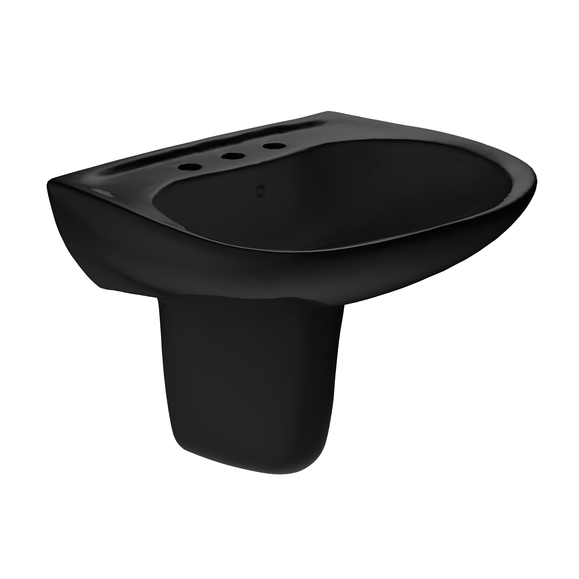TOTO Prominence Oval Wall-Mount Bathroom Sink and Shroud for 8 Inch Center Faucets, Ebony, Vitreous China, LHT242.8#51