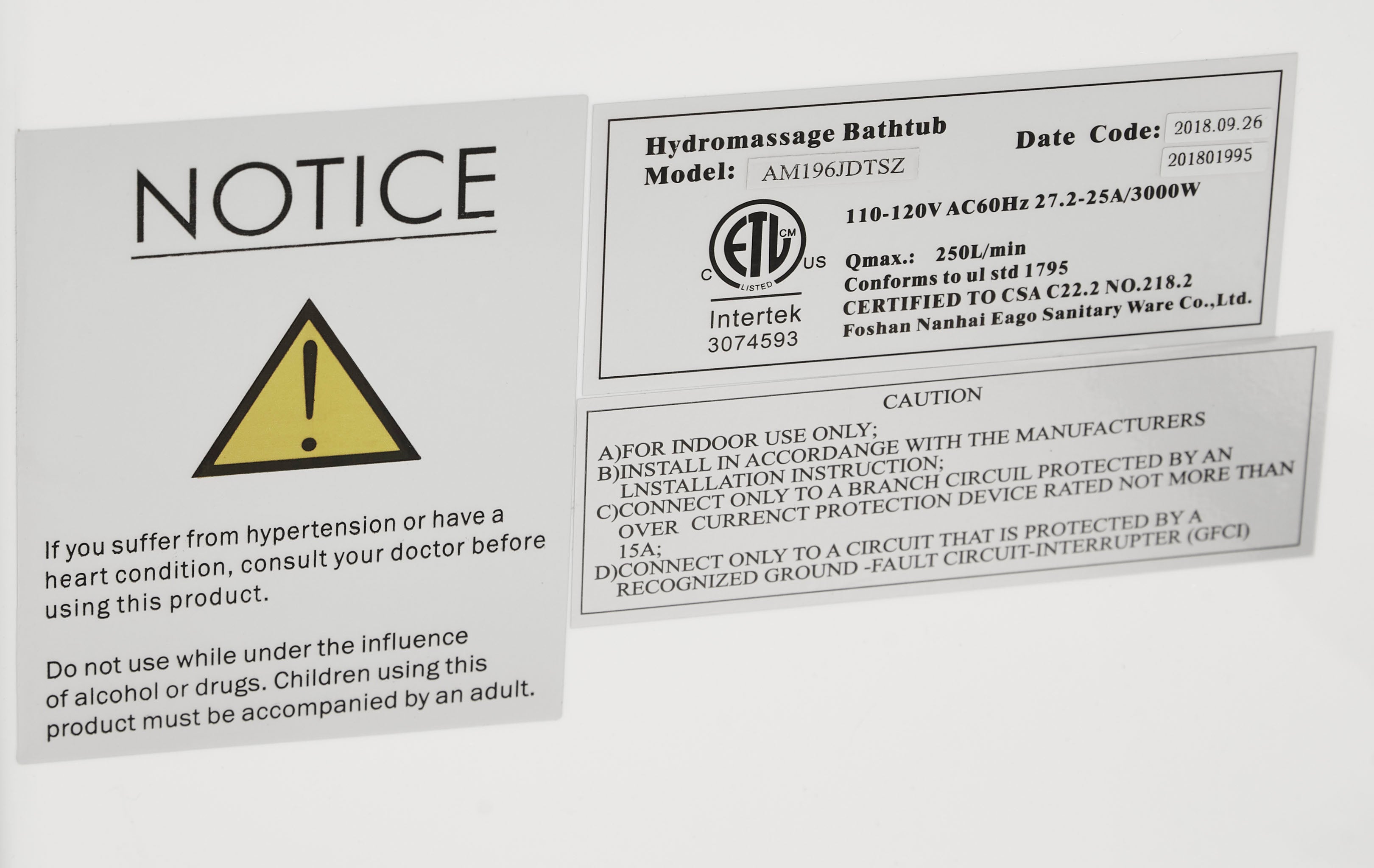 Alternate Image for Eago 71" Acrylic Corner Rectangle Bathtub, White, AM196ETL