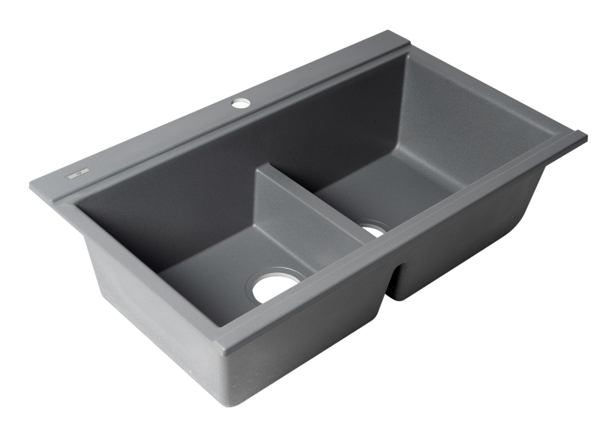 Alternate Image for ALFI 34" Drop In Granite Composite Workstation Kitchen Sink with Accessories, 50/50 Double Bowl, Titanium, 1 Faucet Hole, AB3418DBDI-T