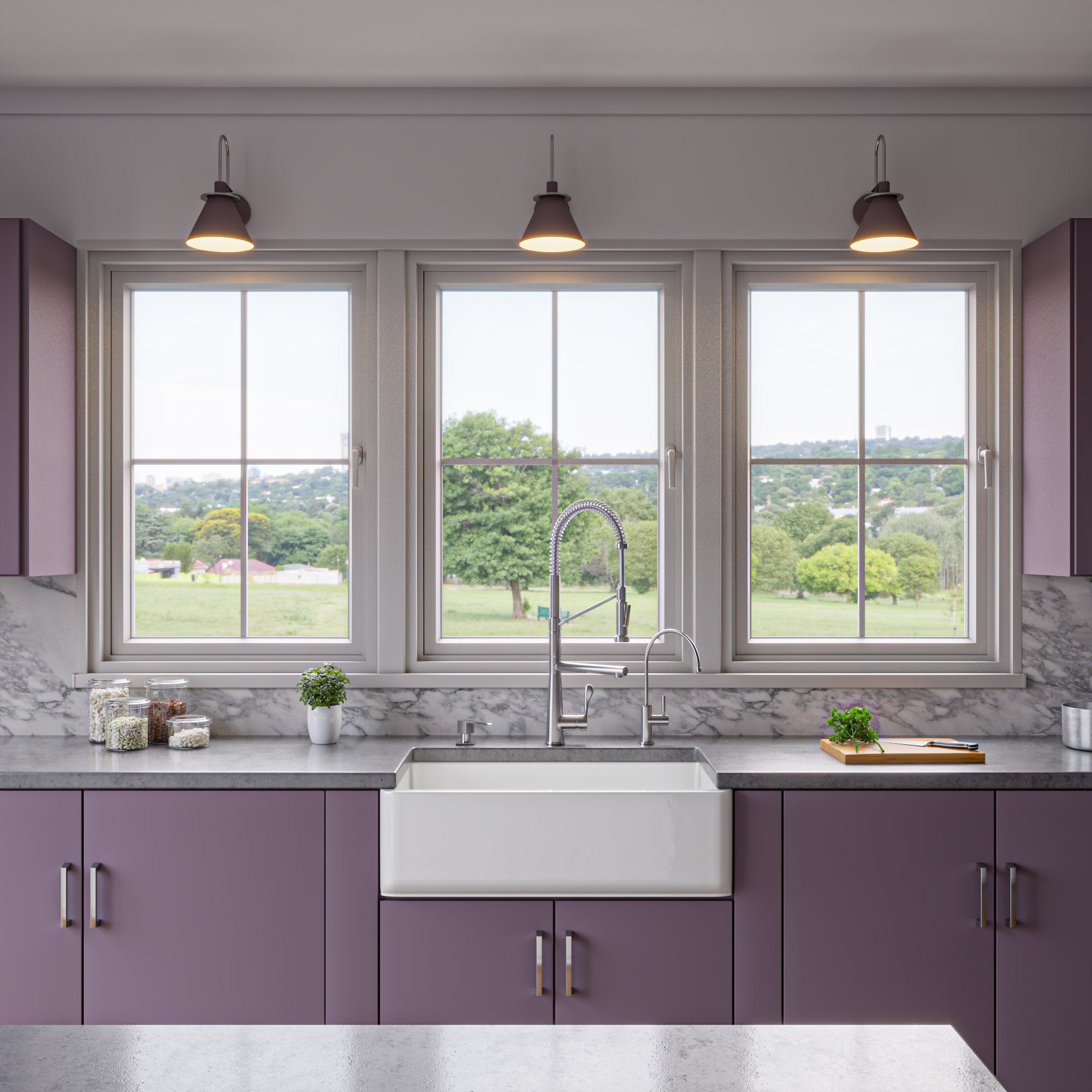 Alternate Image for ALFI 33" Single Bowl Thick Wall Fireclay Farmhouse Apron Sink, Reversible, White, AB3318SB-W