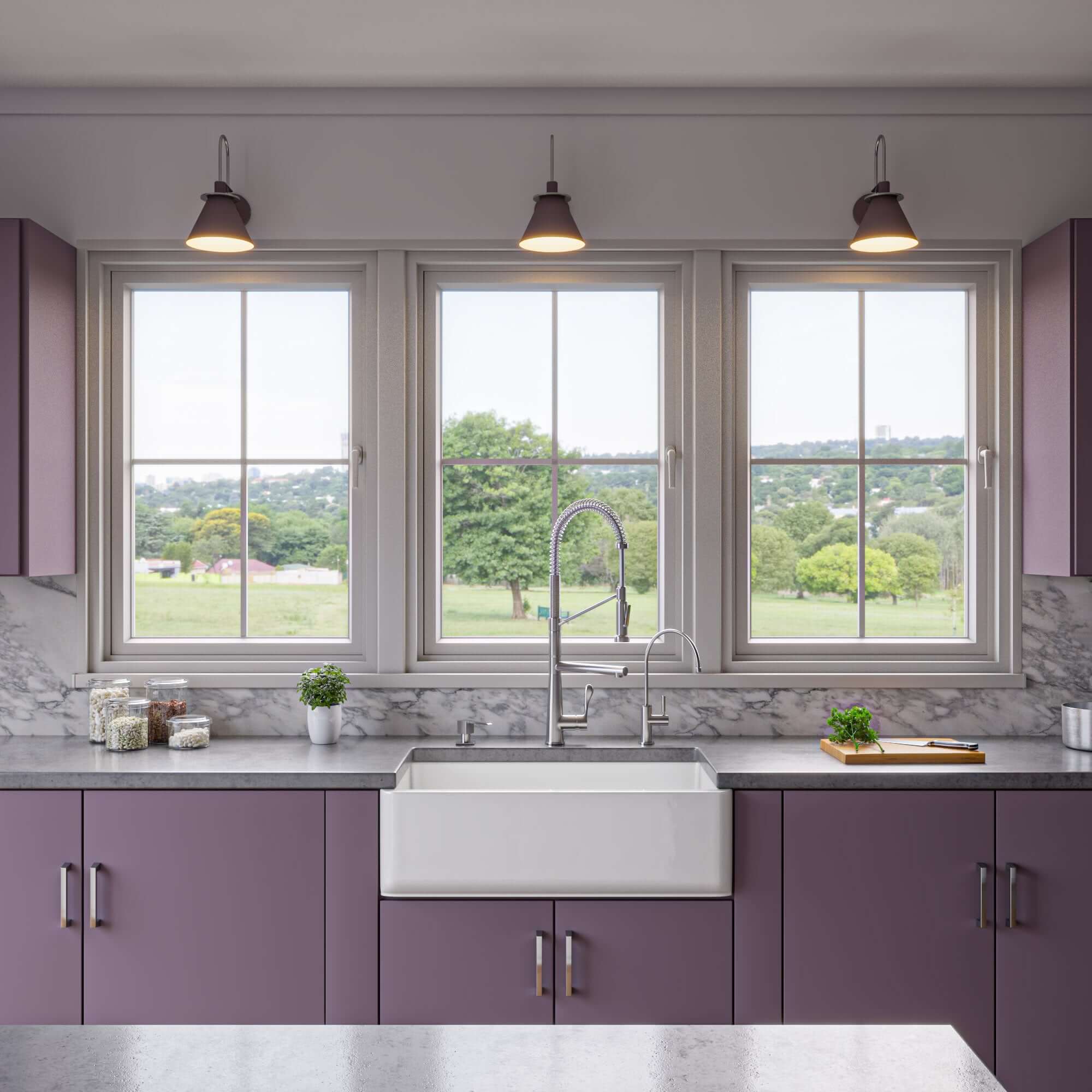 Alternate Image for ALFI 33" Single Bowl Thick Wall Fireclay Farmhouse Apron Sink, Reversible, White, AB3318SB-W