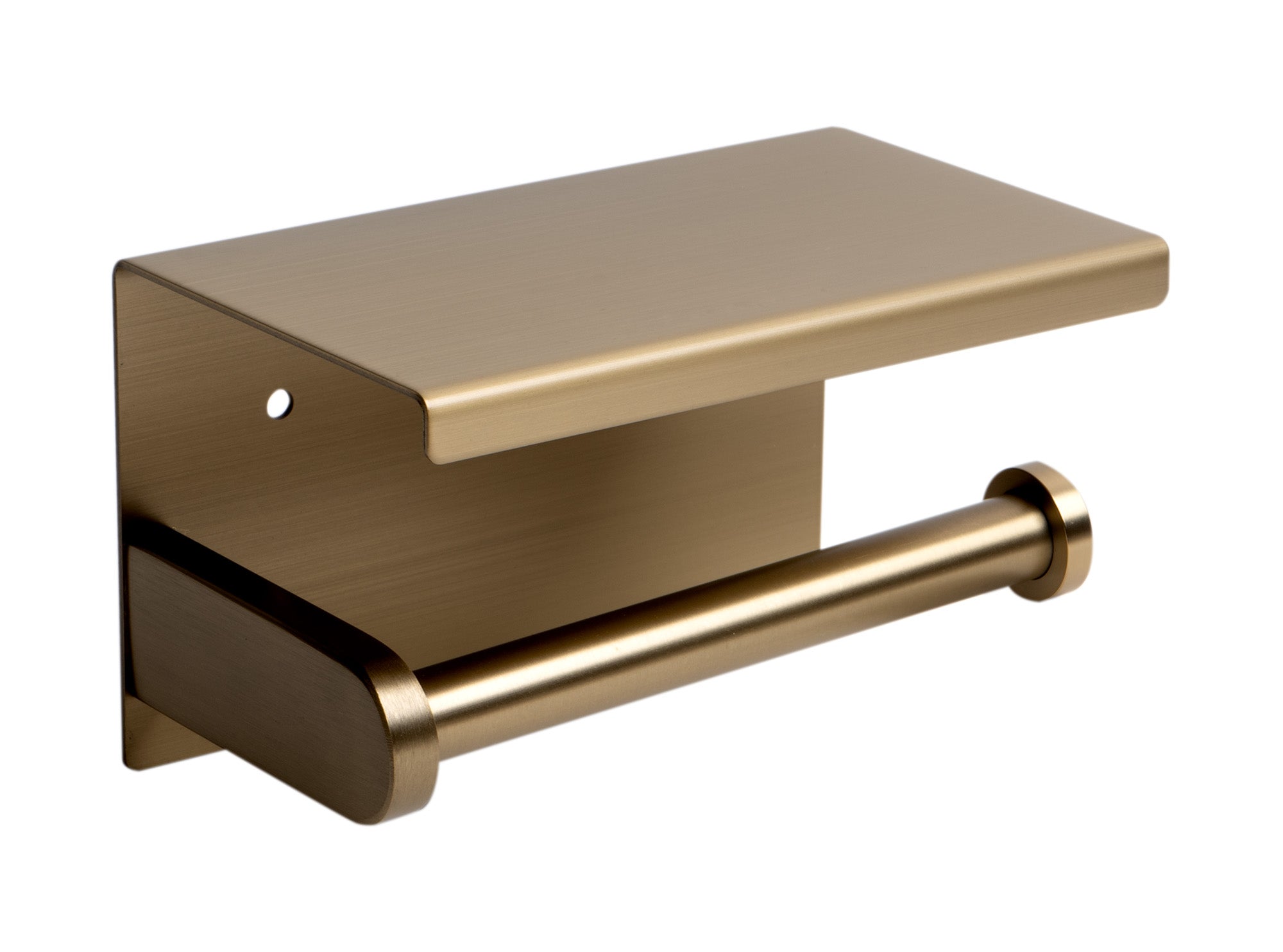 Alternate Image for ALFI brand ABTPP66-BG Brushed Gold PVD Stainless Steel Toilet Paper Holder with Shelf