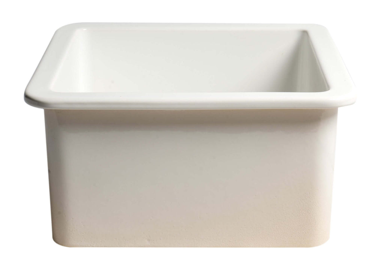 Alternate Image for ALFI brand 18" Square Fireclay Bar/Prep Sink, White, ABF1818S-W