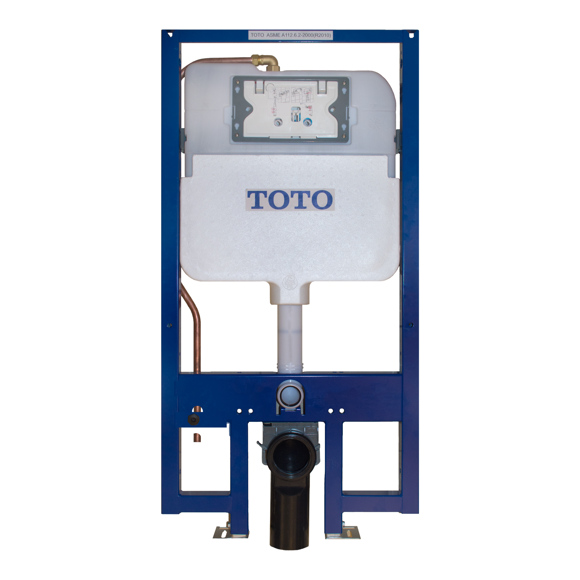 TOTO DuoFit In-Wall Toilet Tank with Dual-Max Dual-Flush 1.28 and 0.9 GPF System with Copper Supply, Steel|Plastic, WT172M