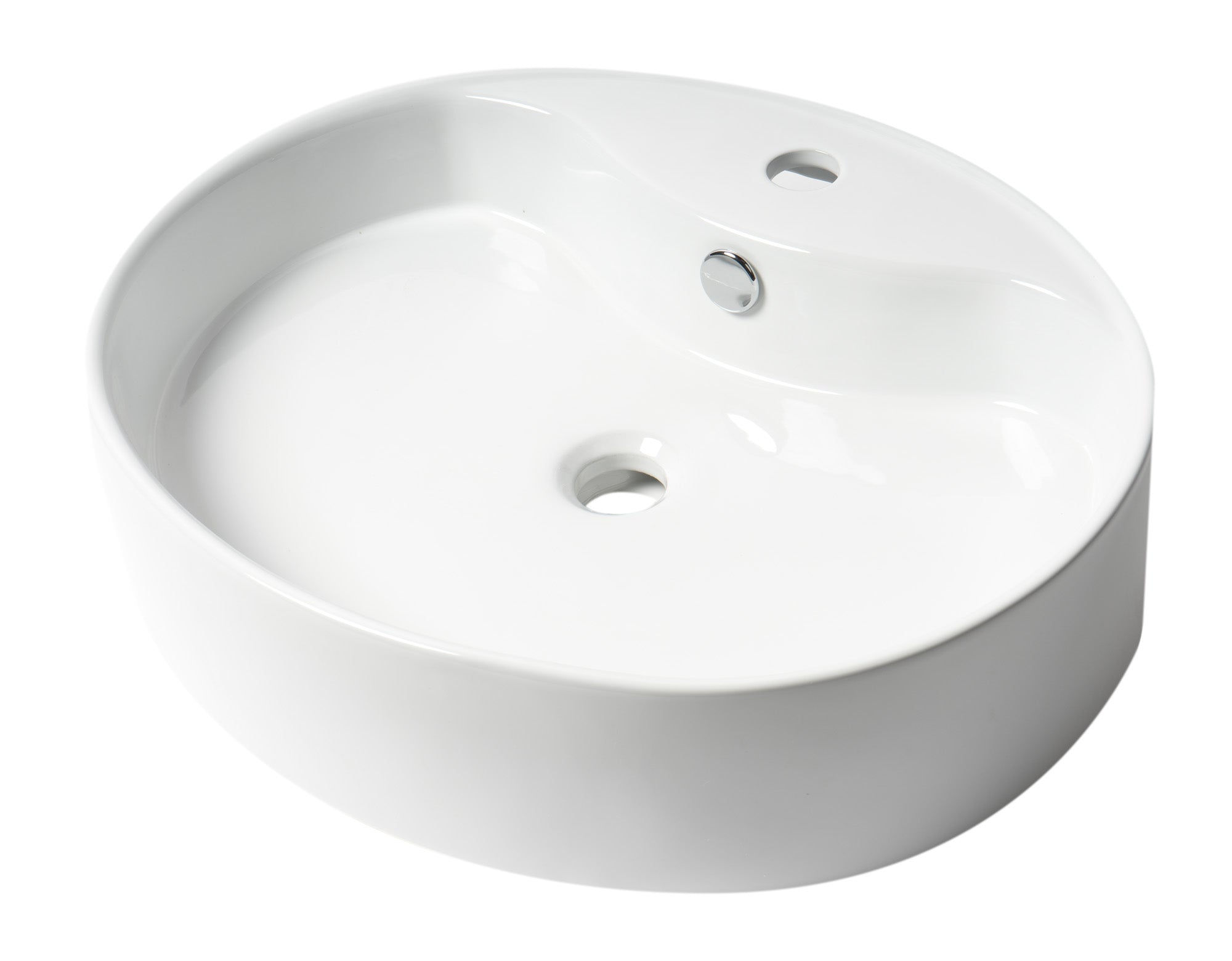 Alternate Image for ALFI brand 22" x 18.13" Oval Above Mount Porcelain Bathroom Sink, White, 1 Faucet Hole, ABC910