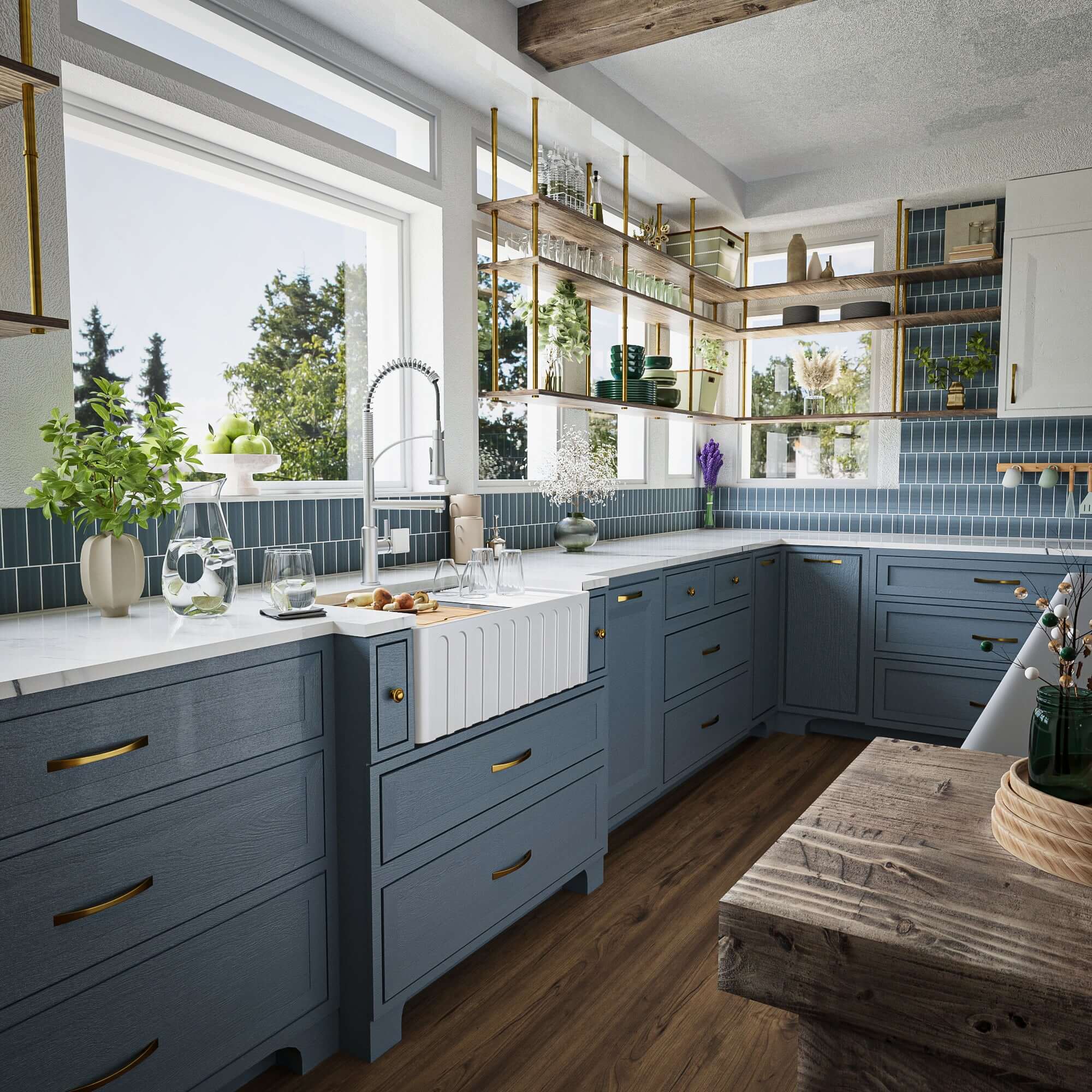 Alternate Image for Karran Fireclay 30" Fireclay Workstation Farmhouse Sink with Accessories, White, FCWSF30SBWH-PK1