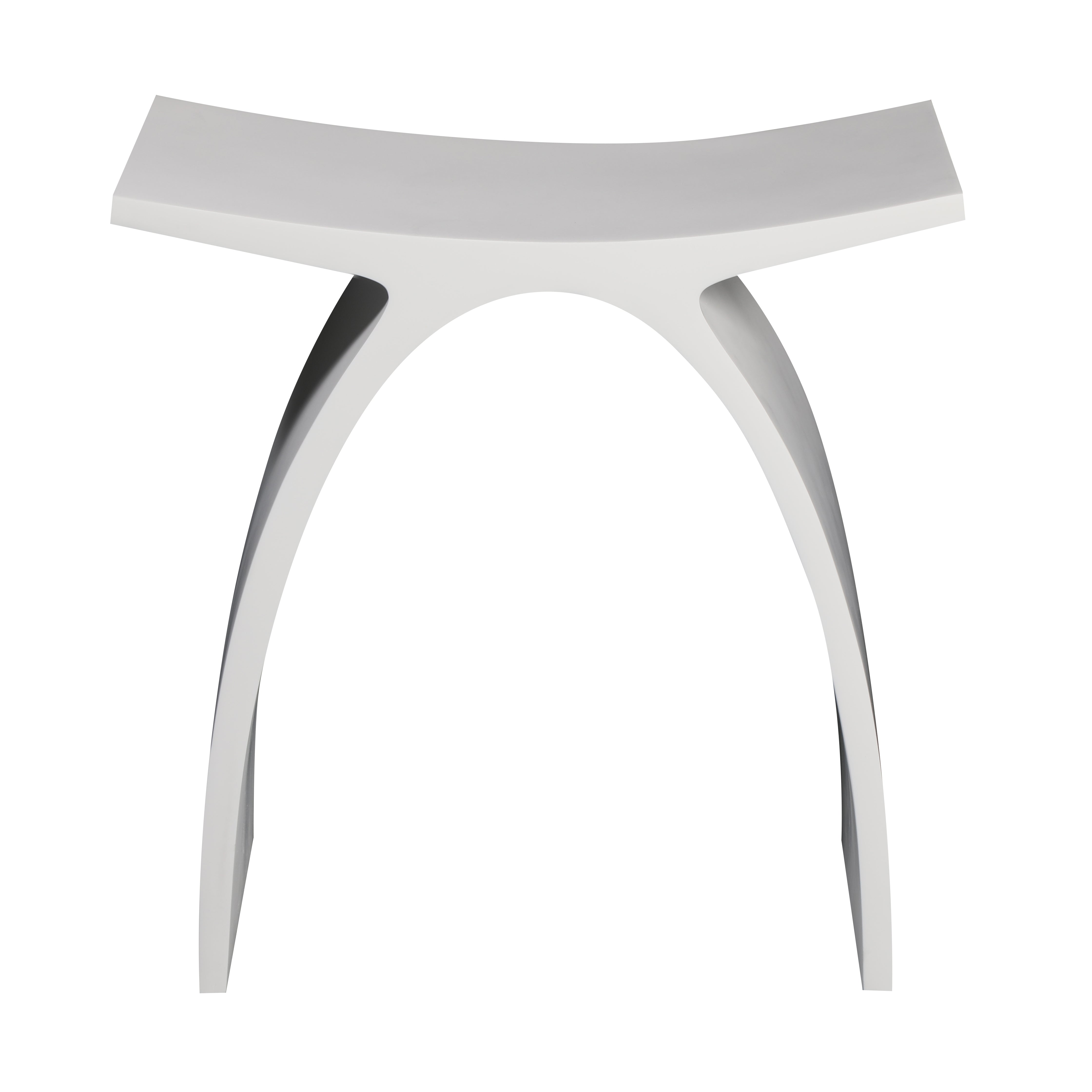 Alternate Image for ALFI brand ABST77 Arched White Matte Solid Surface Resin Bathroom / Shower Stool