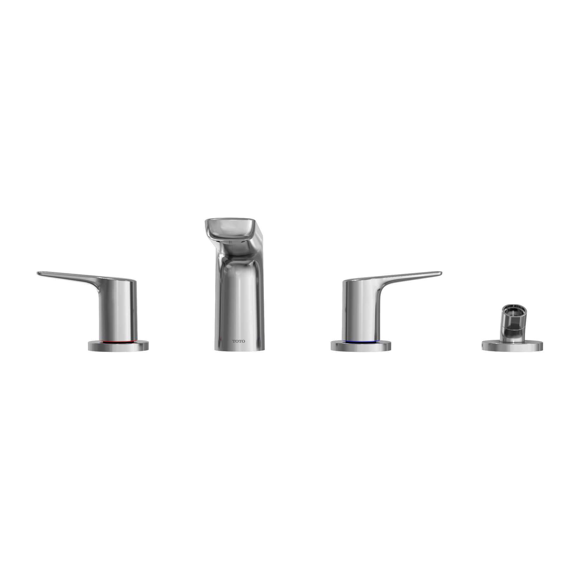 Alternate Image for TOTO GS Four-hole Deck-Mount Roman Tub Filler Trim with Handshower, Polished Chrome, Brass, TBG03202U#CP