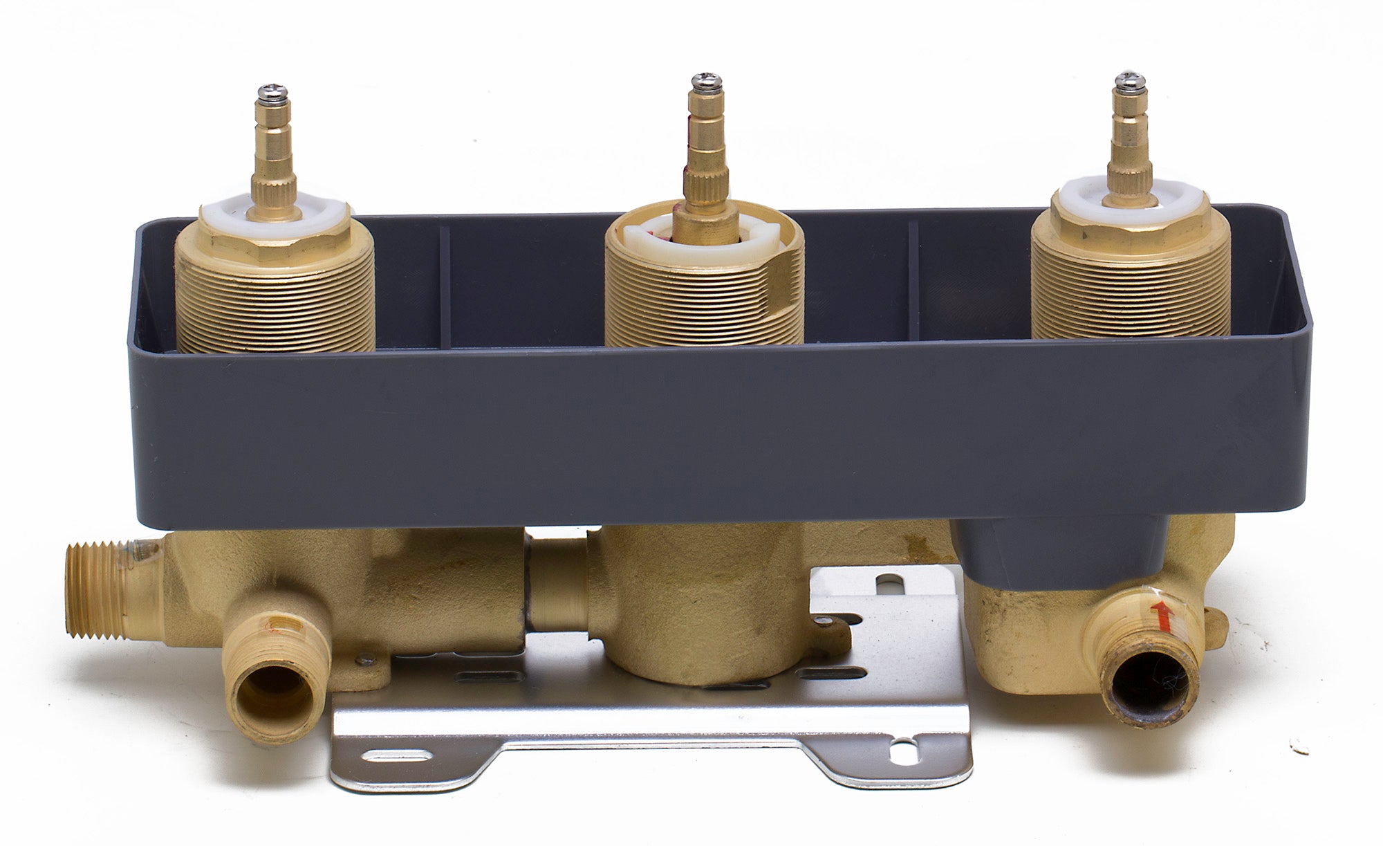 Alternate Image for ALFI brand AB4001-BN Brushed Nickel Concealed 3-Way Thermostatic Valve Shower Mixer Round Knobs, Brass