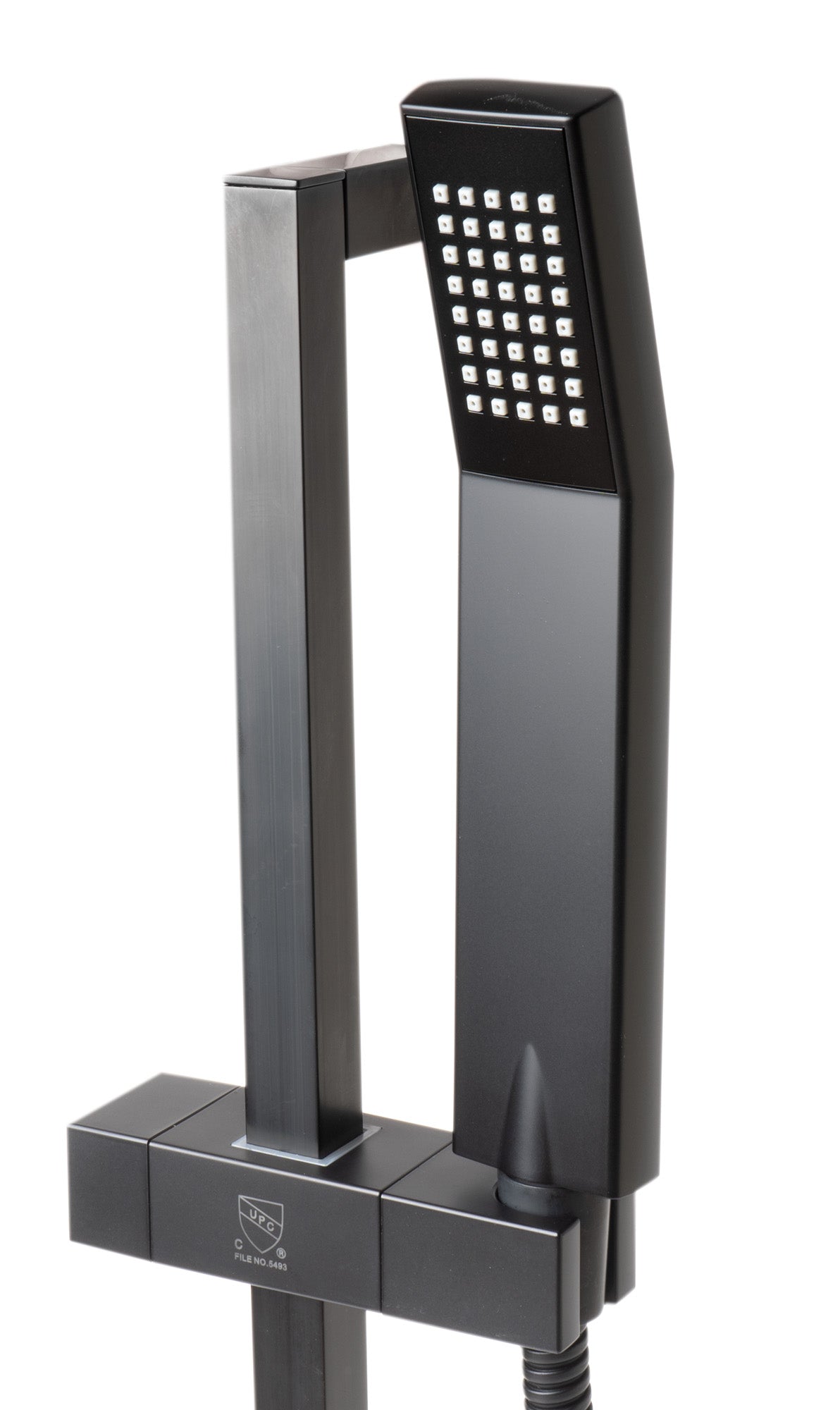 Alternate Image for ALFI brand AB7606-BM Black Matte Square Sliding Rail Hand Shower Set, Brass