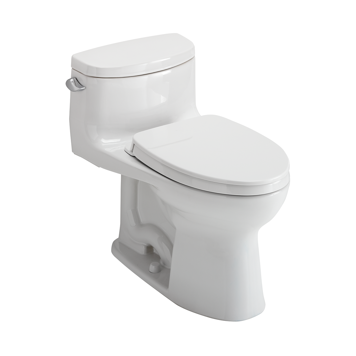 TOTO Supreme II One-Piece Elongated 1.28 GPF Universal Height Toilet with CEFIONTECT and SS124 SoftClose Seat, WASHLET+ Ready, Cotton White, Vitreous China|Plastic, MS634124CEFG#01