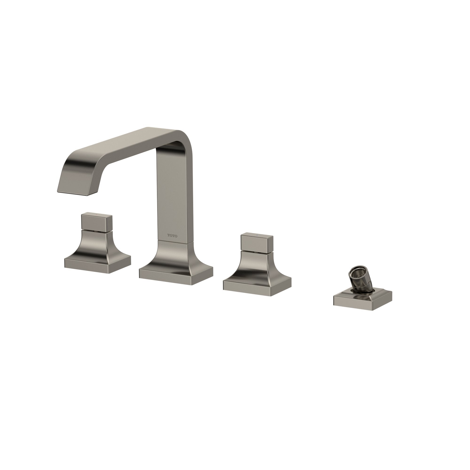 Alternate Image for TOTO GC Two-Handle Deck-Mount Roman Tub Filler Trim with Handshower, Polished Nickel, Brass, TBG08202U#PN