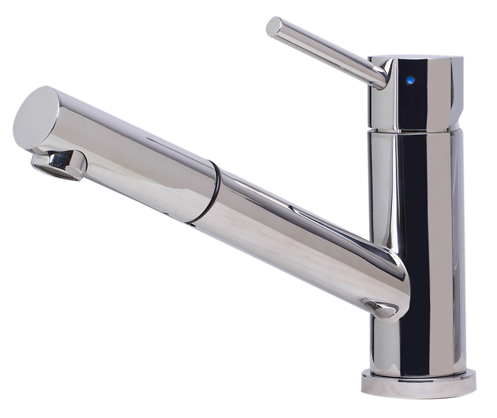 ALFI Solid Polished Stainless Steel Pull Out Single Hole Kitchen Faucet, AB2025-PSS