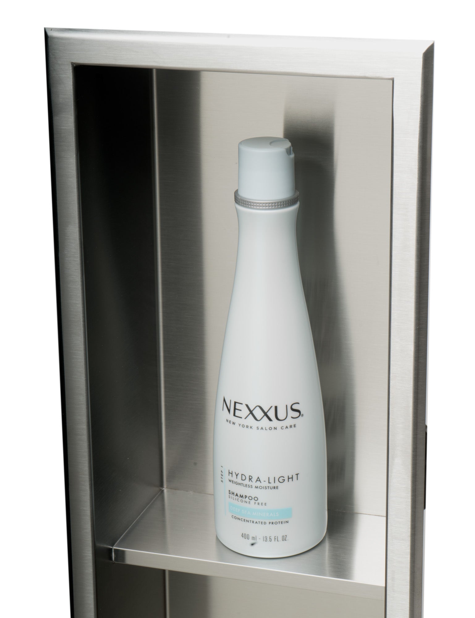 Alternate Image for ALFI brand ABN0836-BSS 8 x 36 Brushed Stainless Steel Vertical Triple Shelf Bath Shower Niche, 20 Gauge