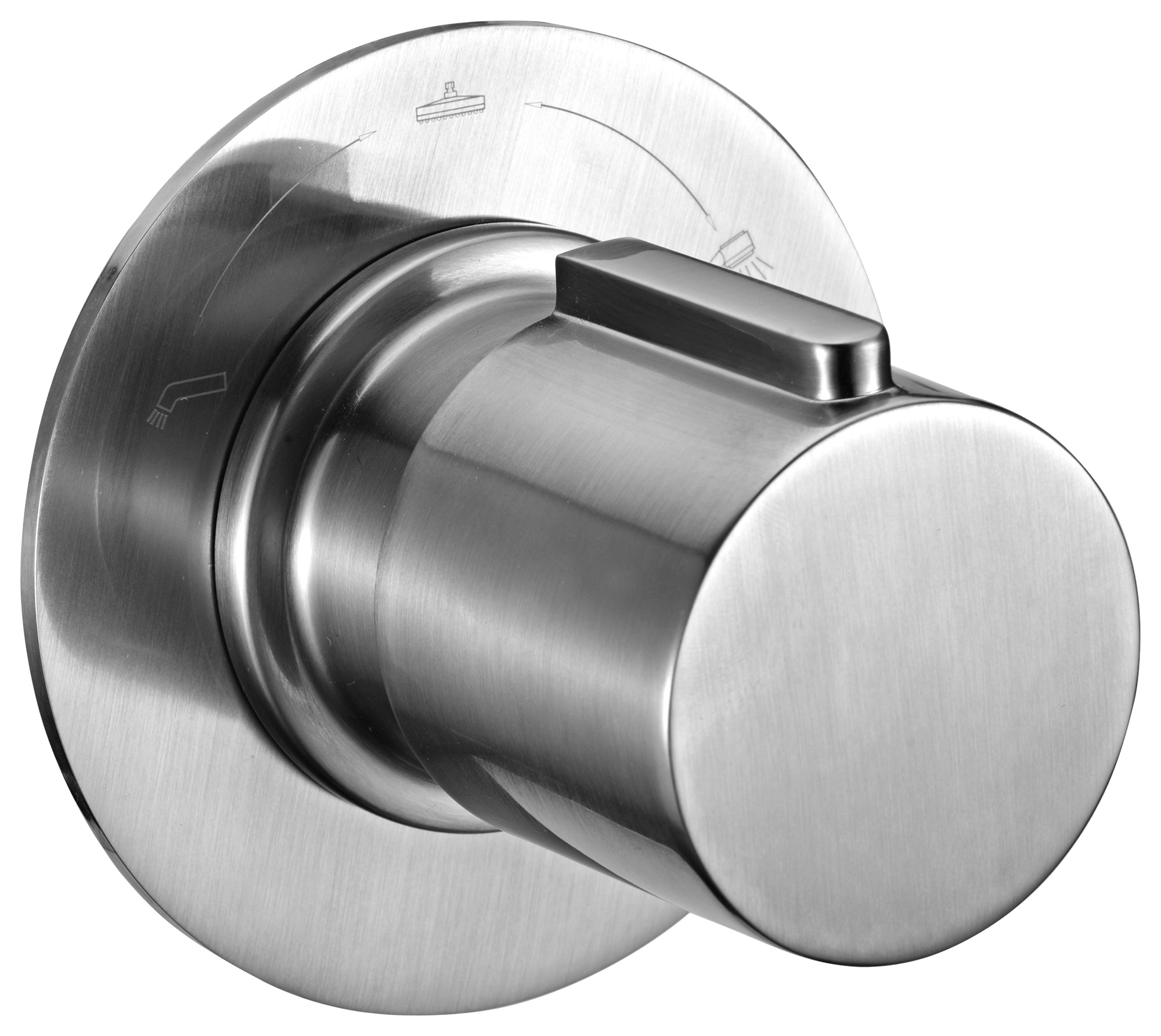 ALFI brand AB9101-BN Brushed Nickel Modern Round 3 Way Shower Diverter, Brass