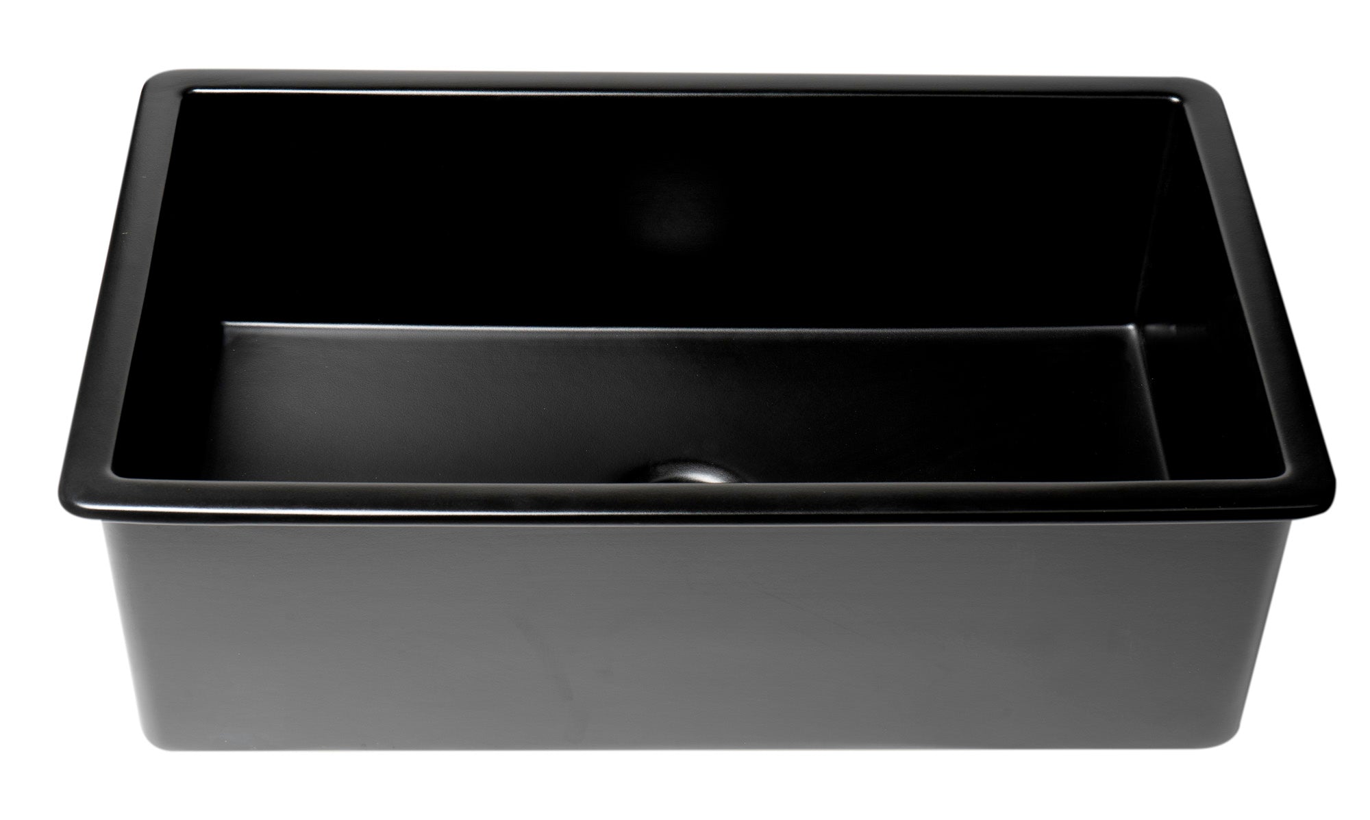 Alternate Image for ALFI brand 32" Drop In Fireclay Kitchen Sink, Black Matte, No Faucet Hole, ABF3219SUD-BM