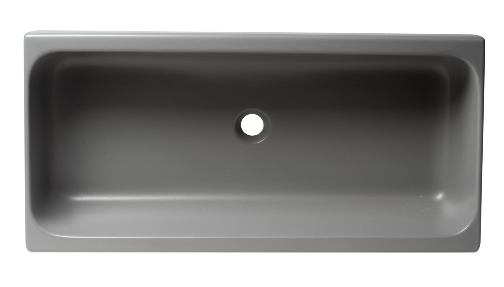 Alternate Image for ALFI brand 35.5" x 17.75" Rectangle Above Mount or Semi Recessed Fireclay Bathroom Sink, Gray Matte, No Faucet Hole, AB36TRGM